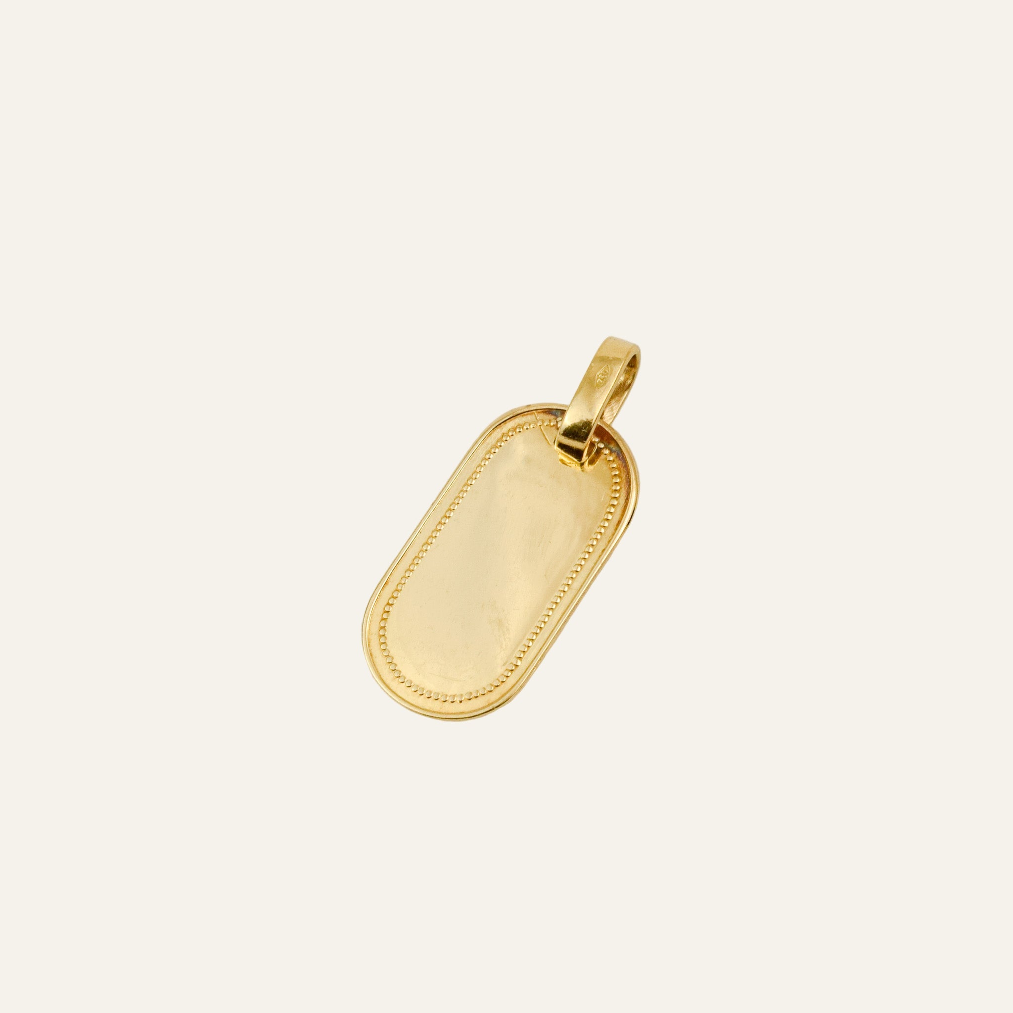 Beaded Oval Dog Tag