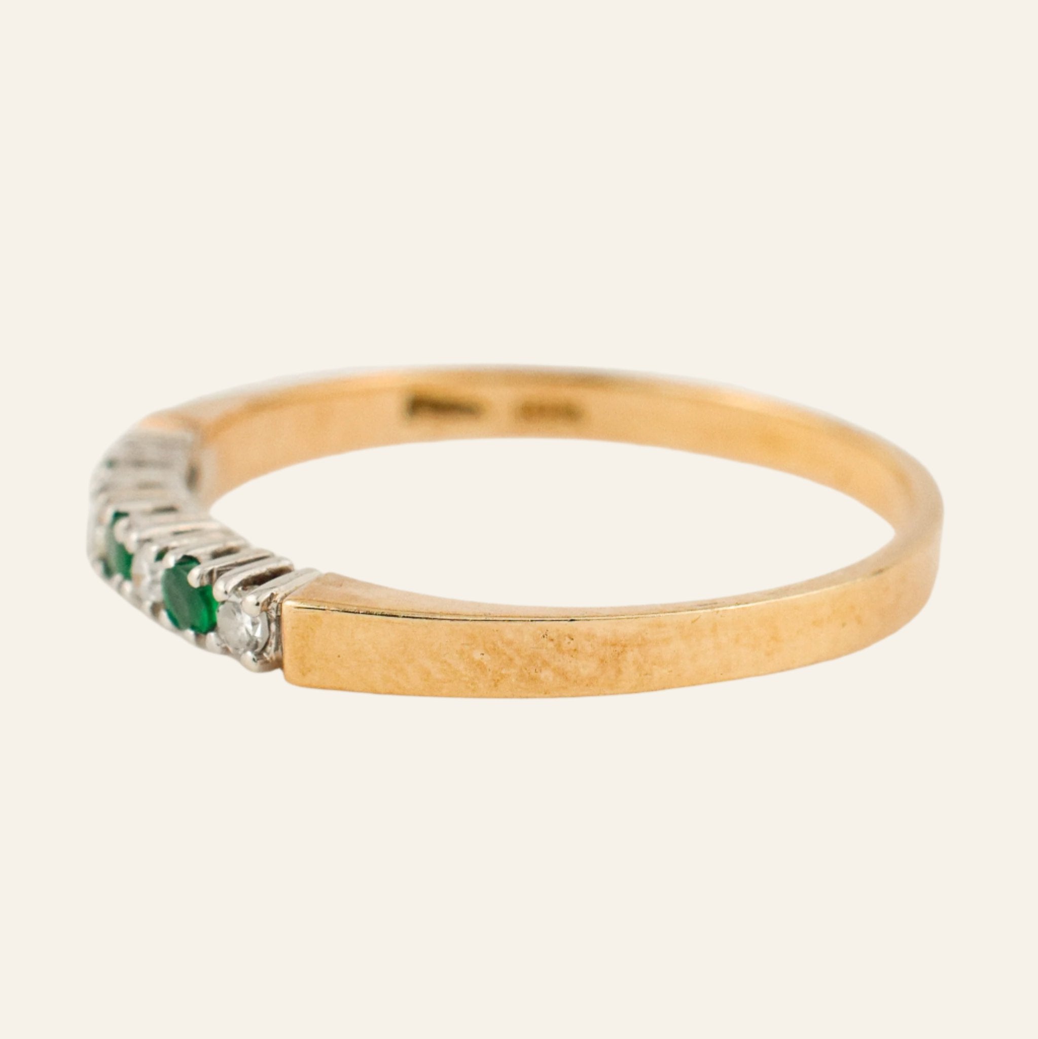 vintage emerald and diamond band 