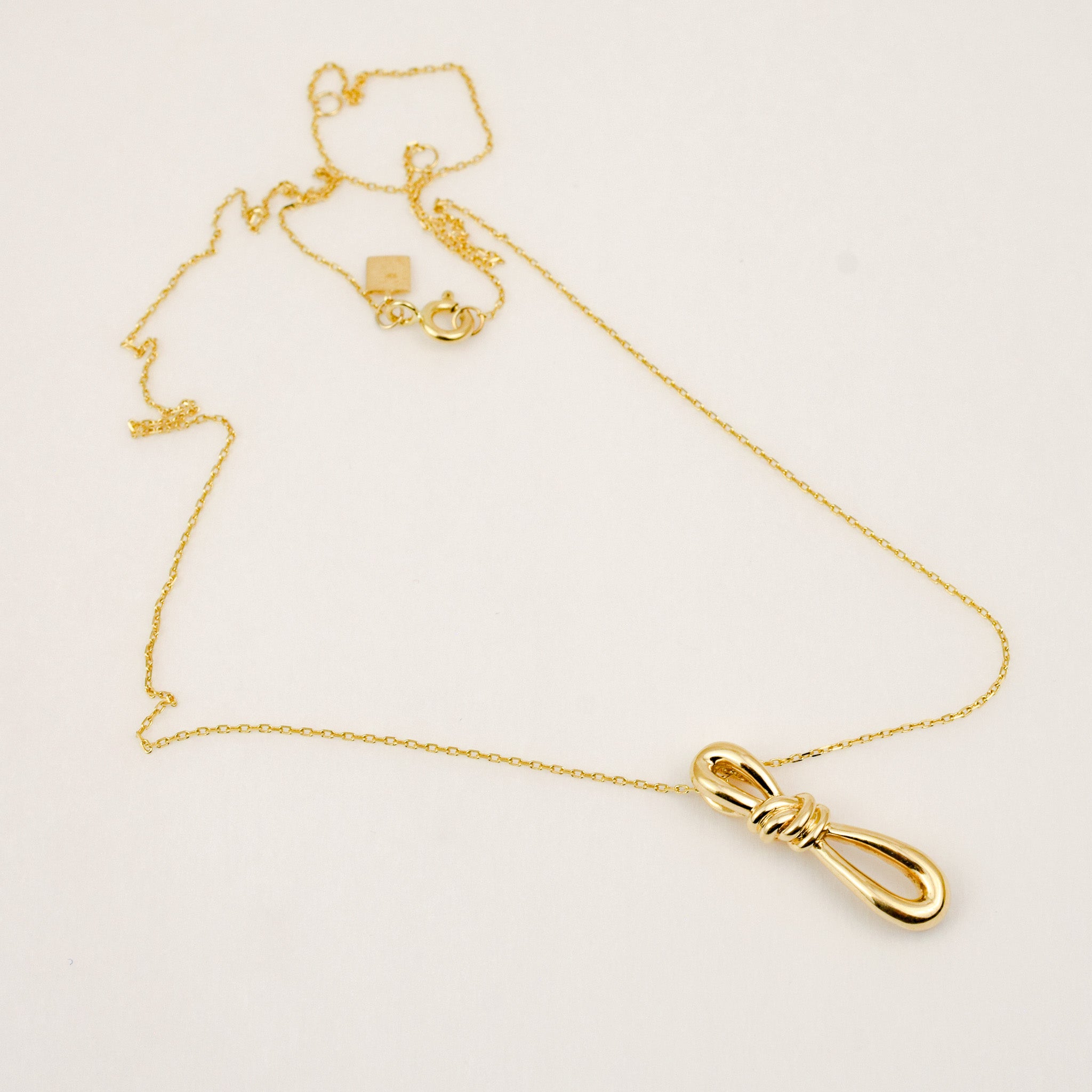 17" Dainty Cable Link with Knot Pendant