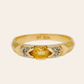 Vintage Topaz and Diamond Chevron Band