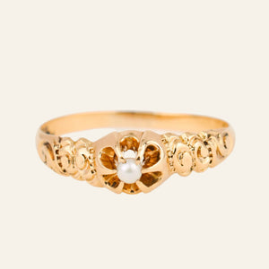 Antique Claw Set Pearl Ring
