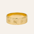 6.6mm Star Etched Gold Band