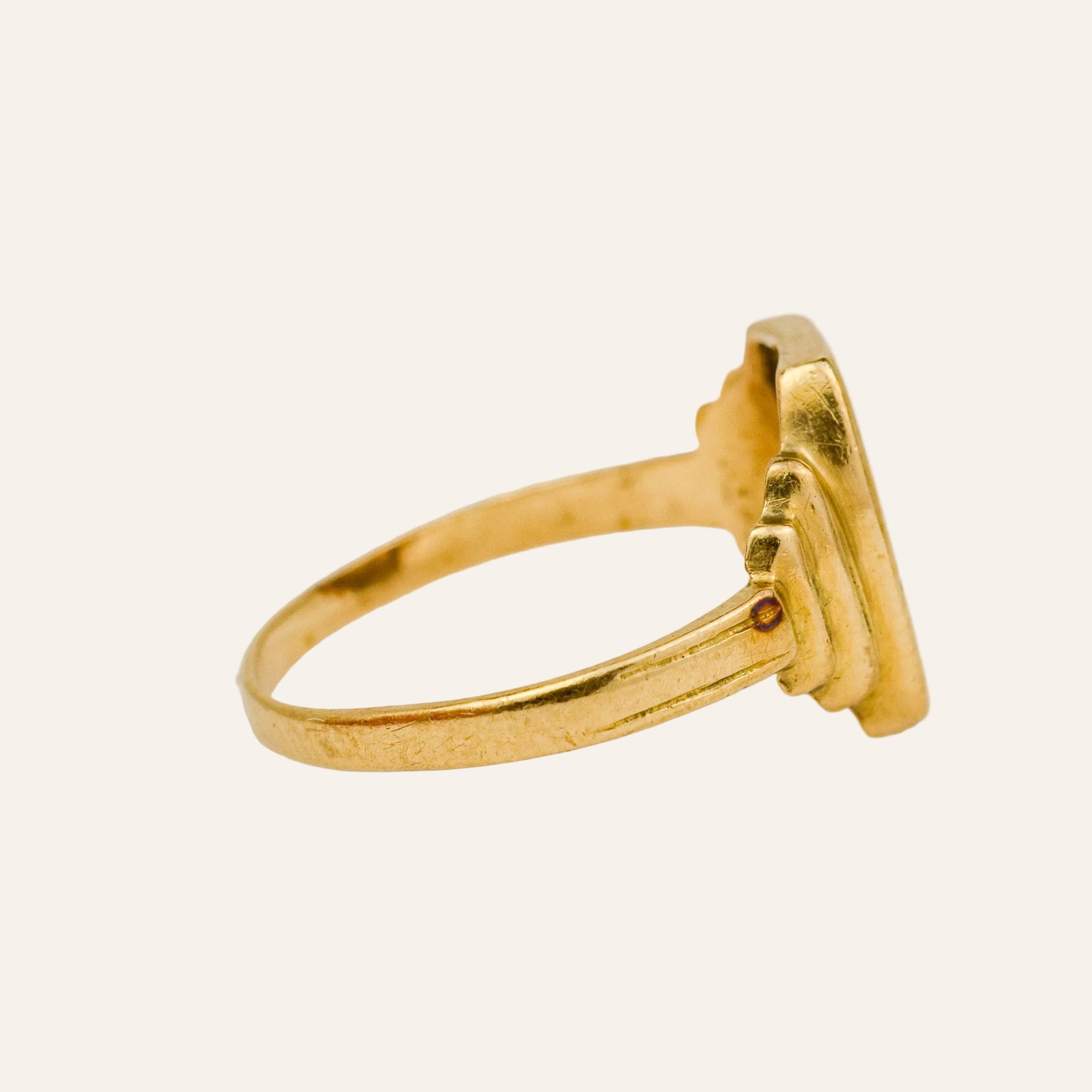 'M' Sapphire Signet Ring