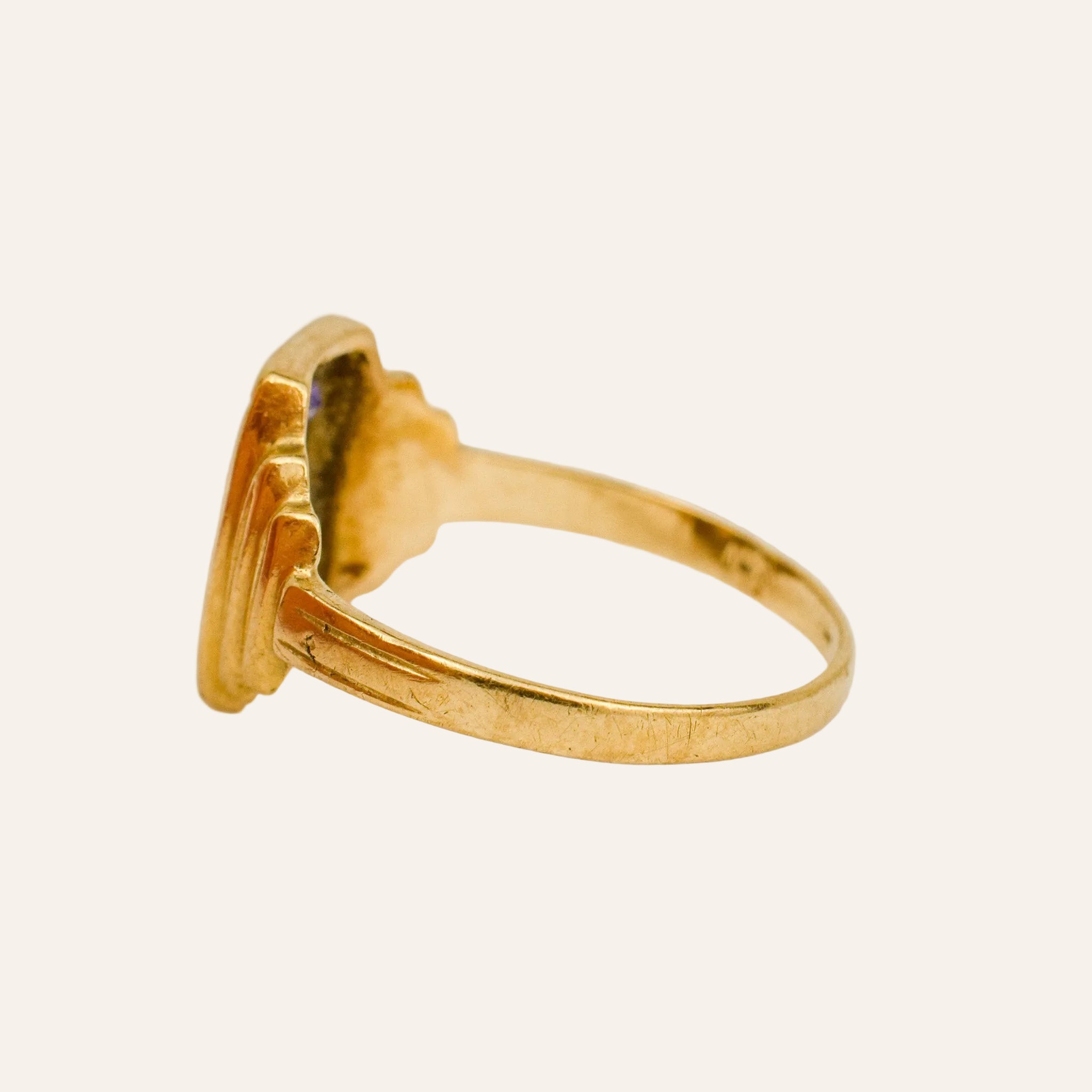 'M' Sapphire Signet Ring