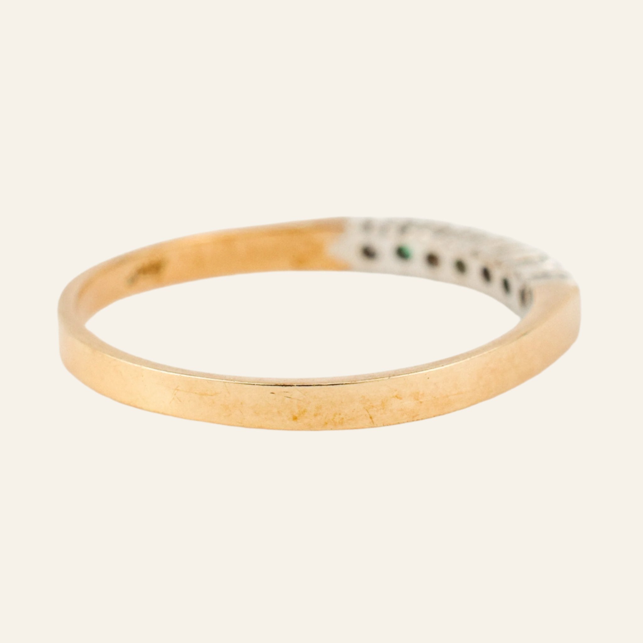 vintage emerald and diamond band 