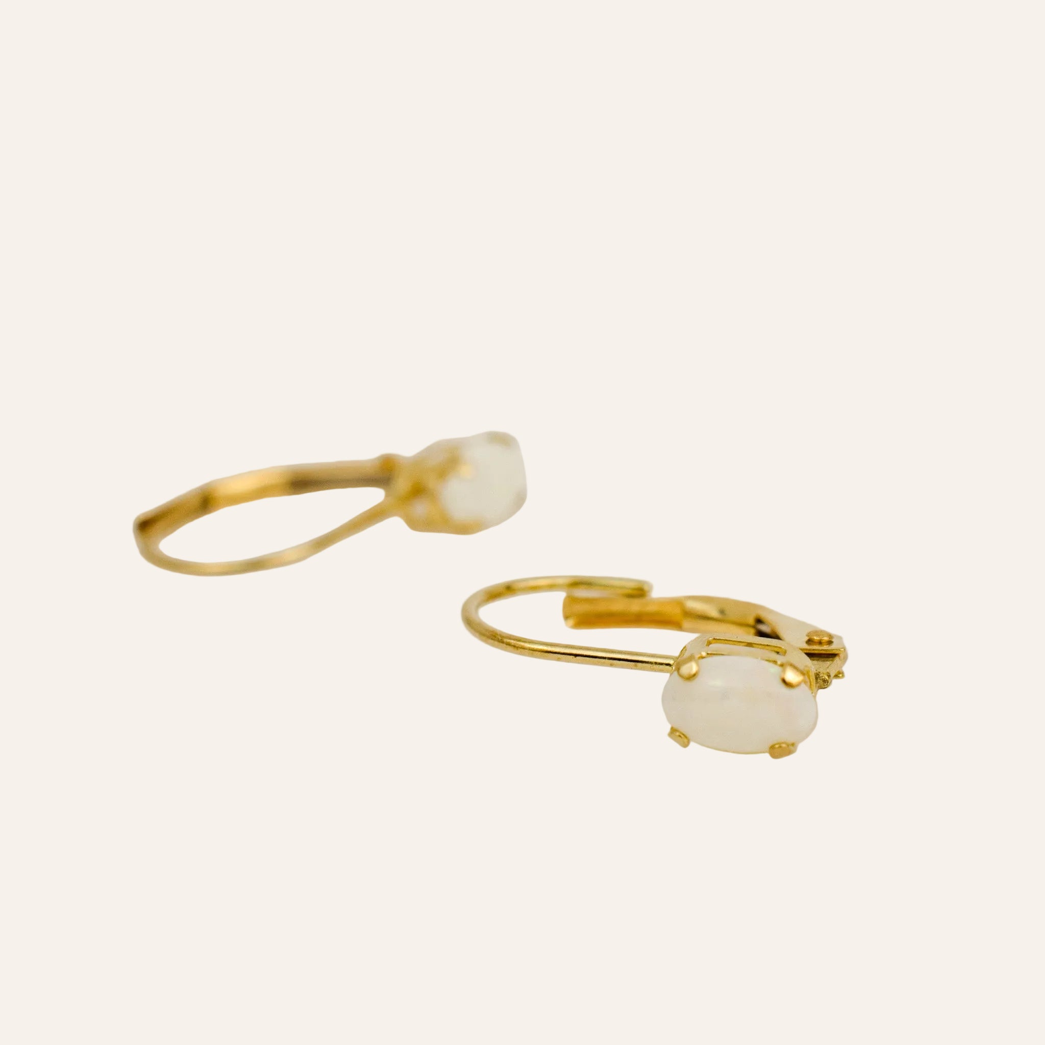 Dainty Opal Drop Hoops