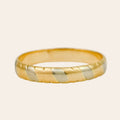 3.3mm Two-Tone Scalloped Gold Band
