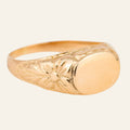 antique Floral Oval Signet