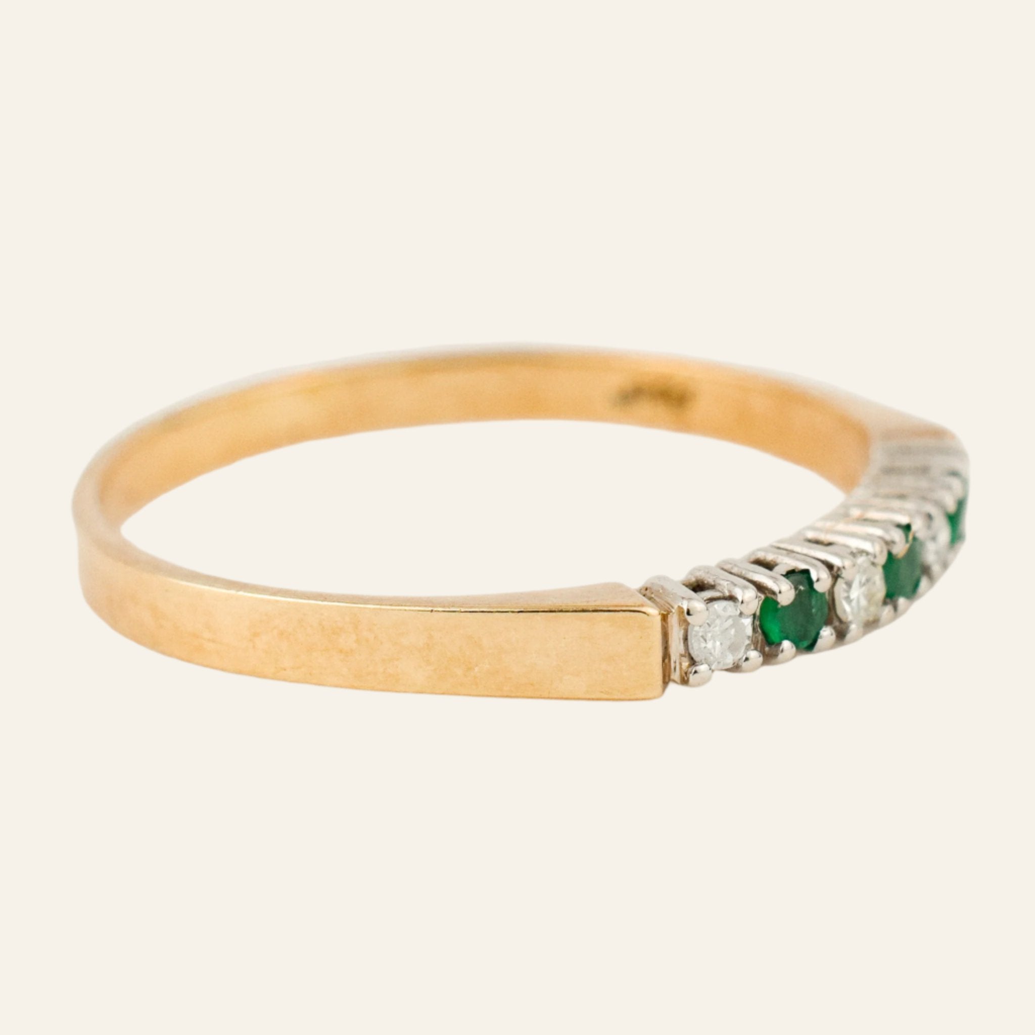 vintage emerald and diamond band 