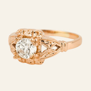 antique old mine cut diamond engagement ring