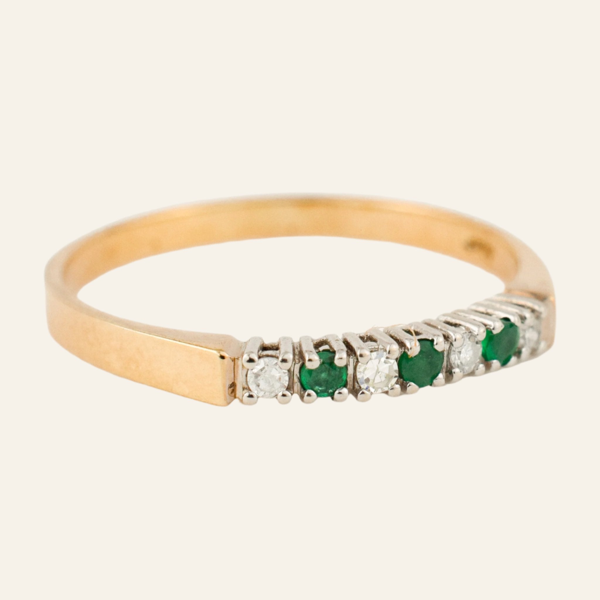 vintage emerald and diamond band 
