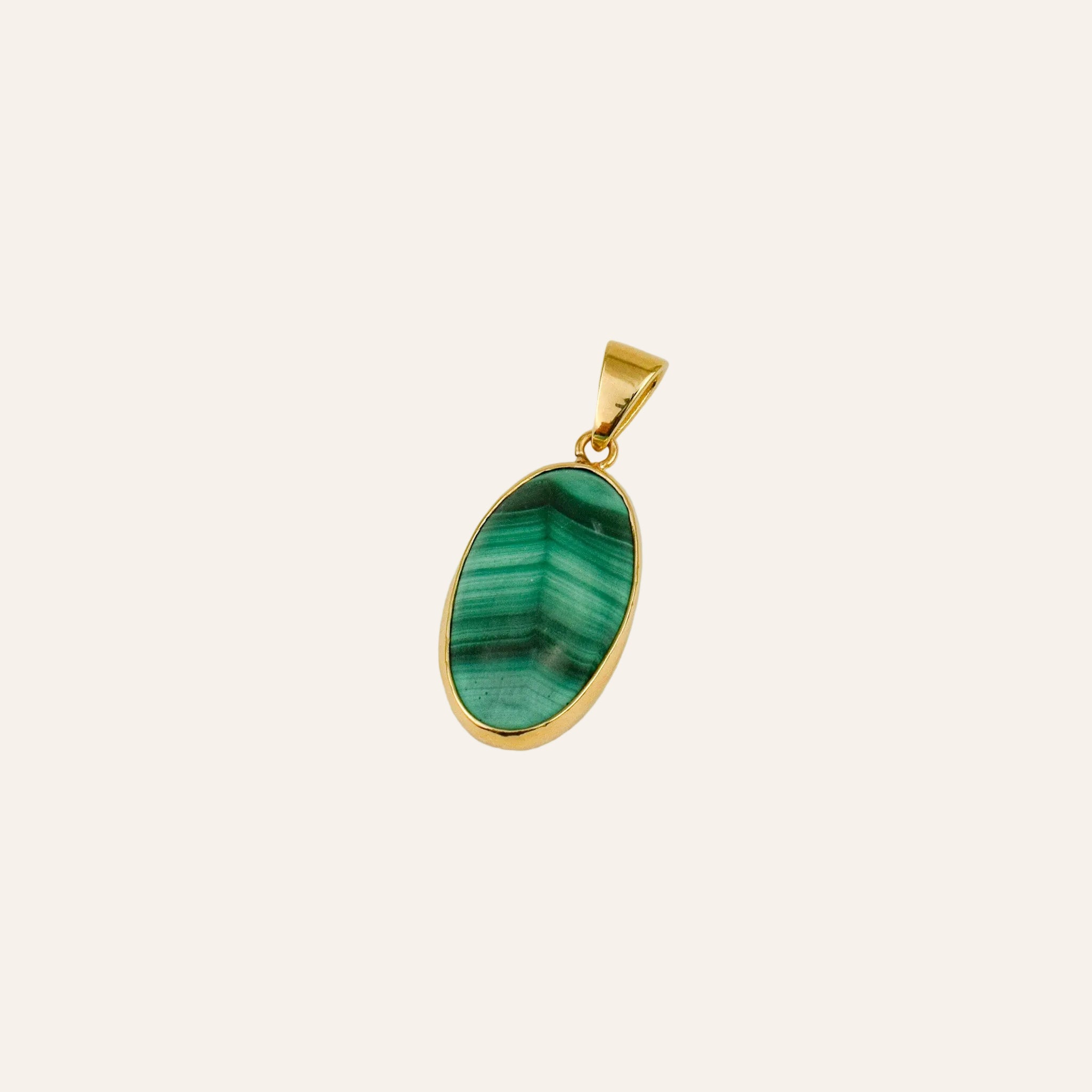 Bezel Set Malachite Pendant