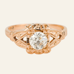 antique old mine cut diamond engagement ring