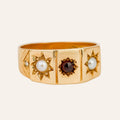 Antique Garnet and Pearl Ring
