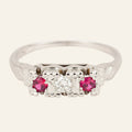 Antique Ruby Trilogy RIng