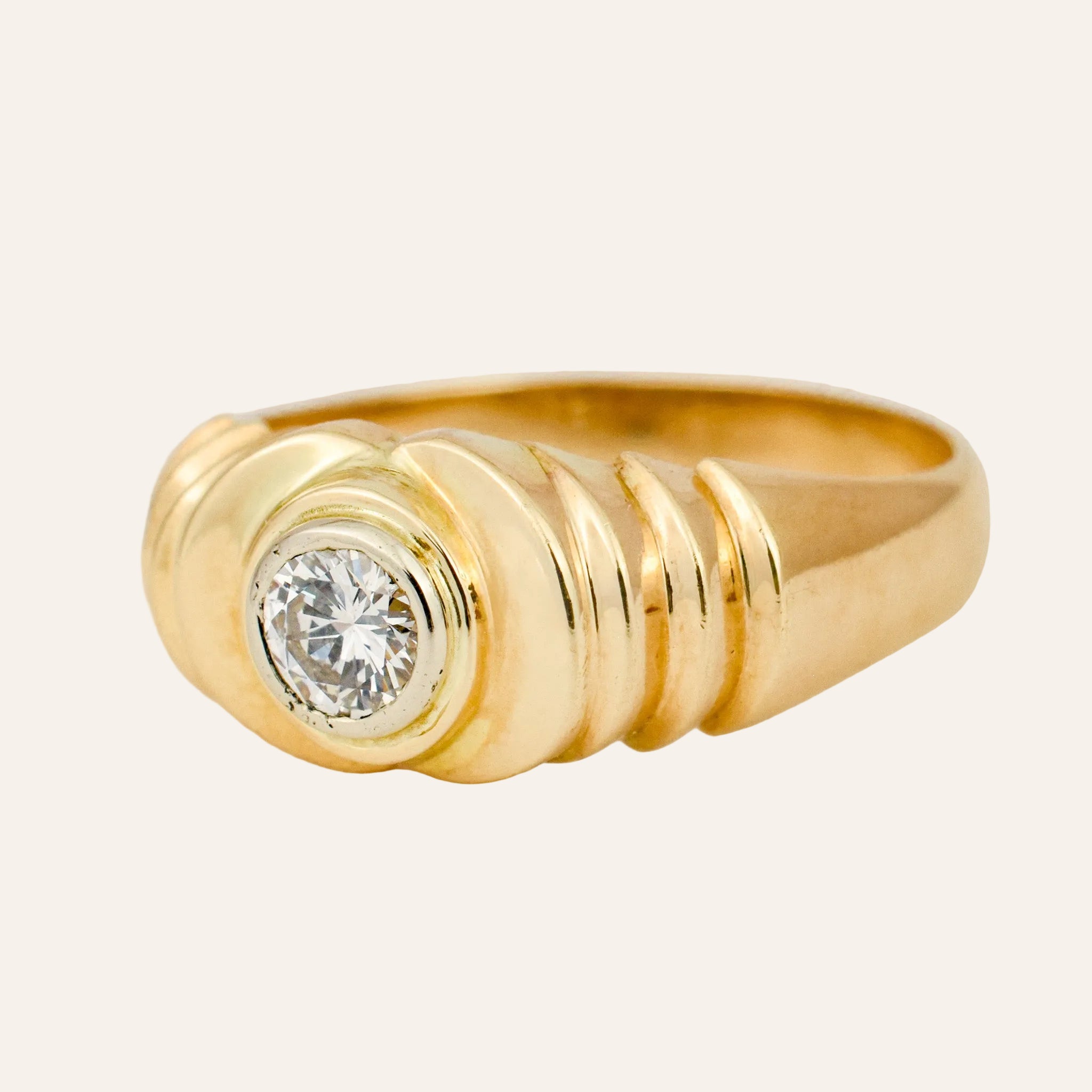 Staircase Bezel Set Diamond Ring