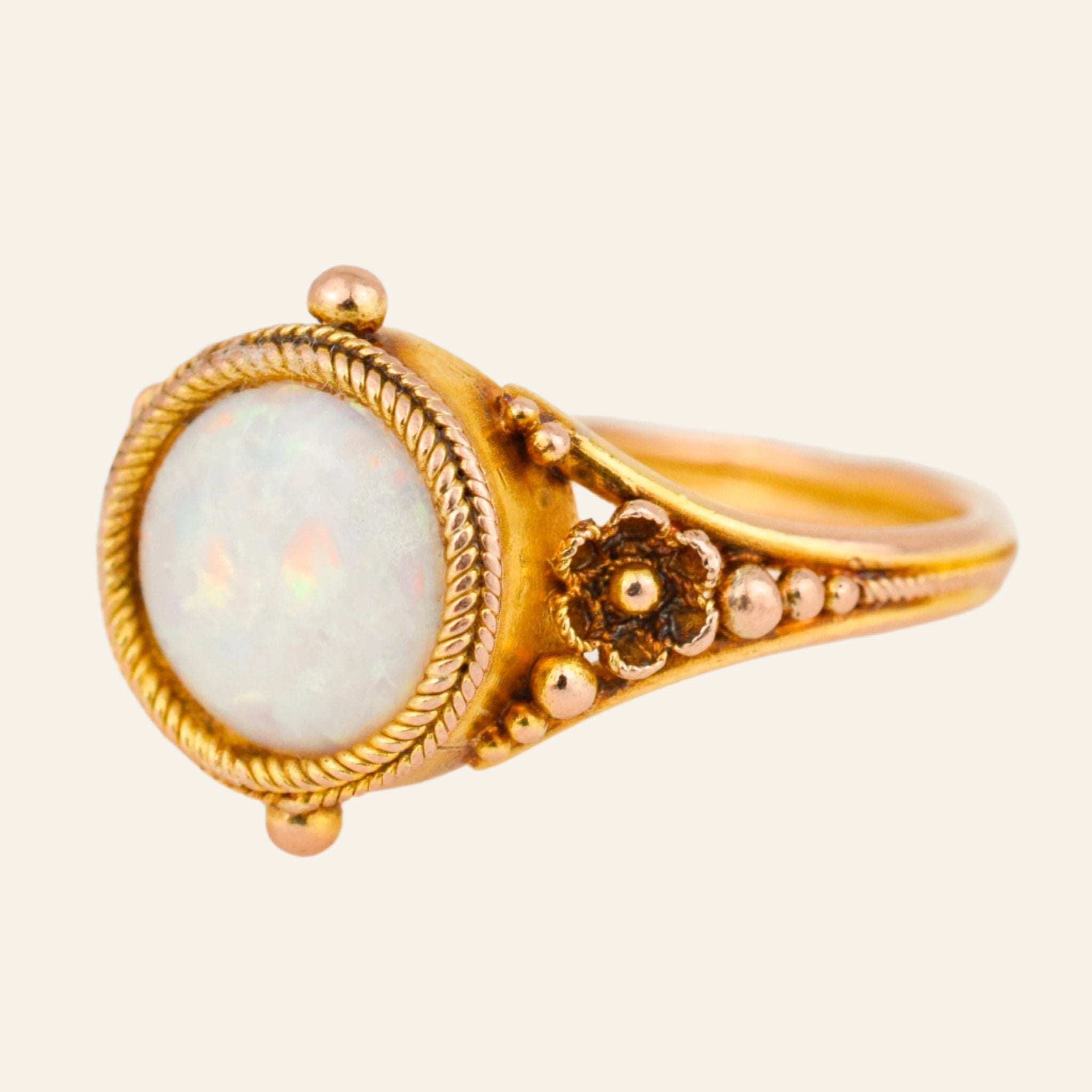 antique orange blossom opal ring 