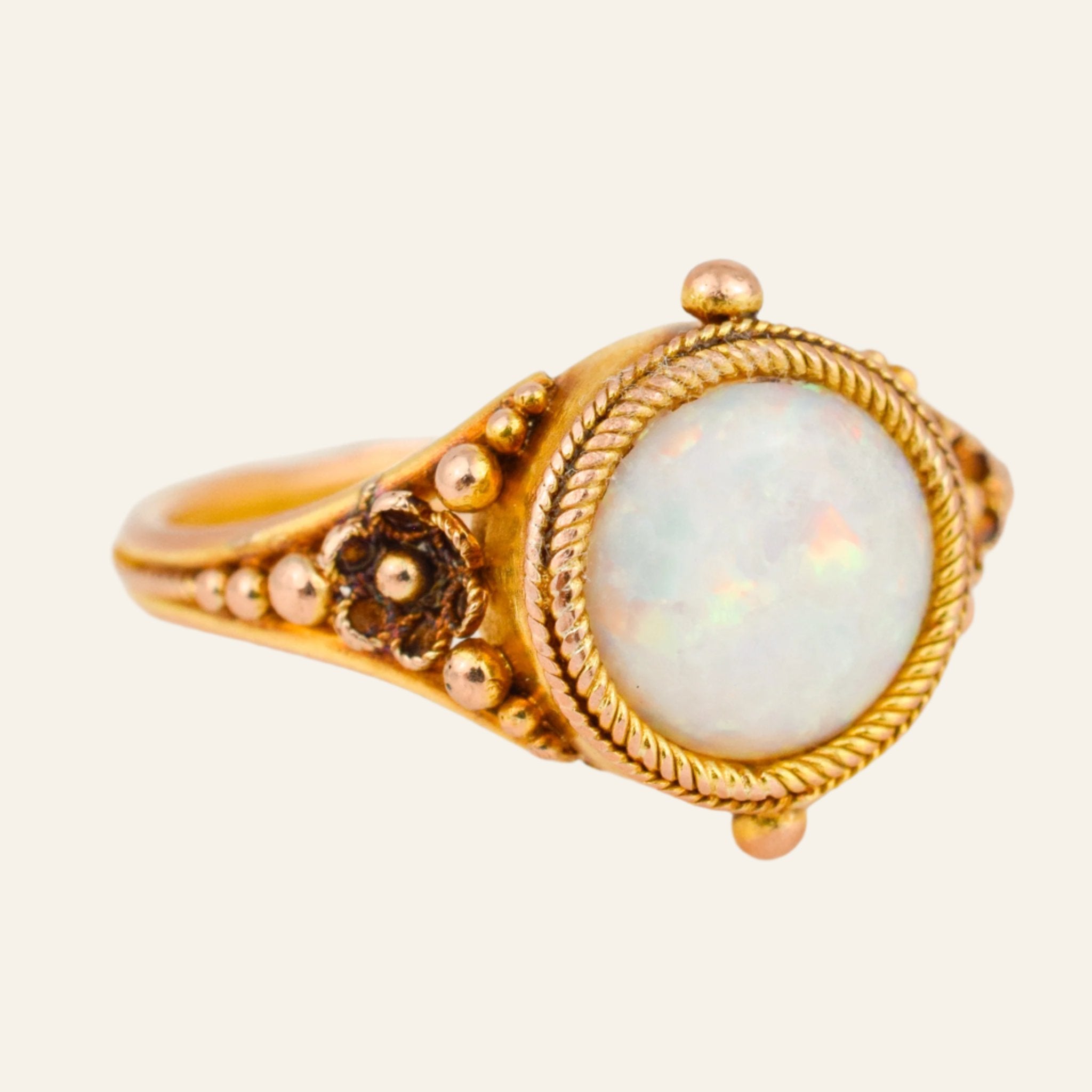 antique orange blossom opal ring 