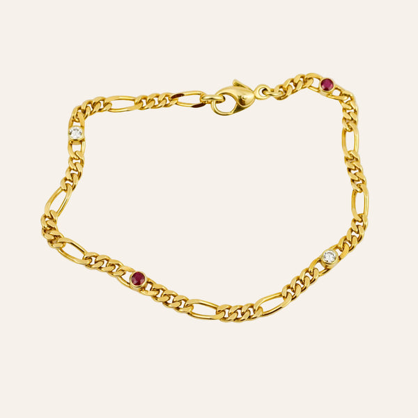 7.5" Ruby & Diamond Curb Bracelet