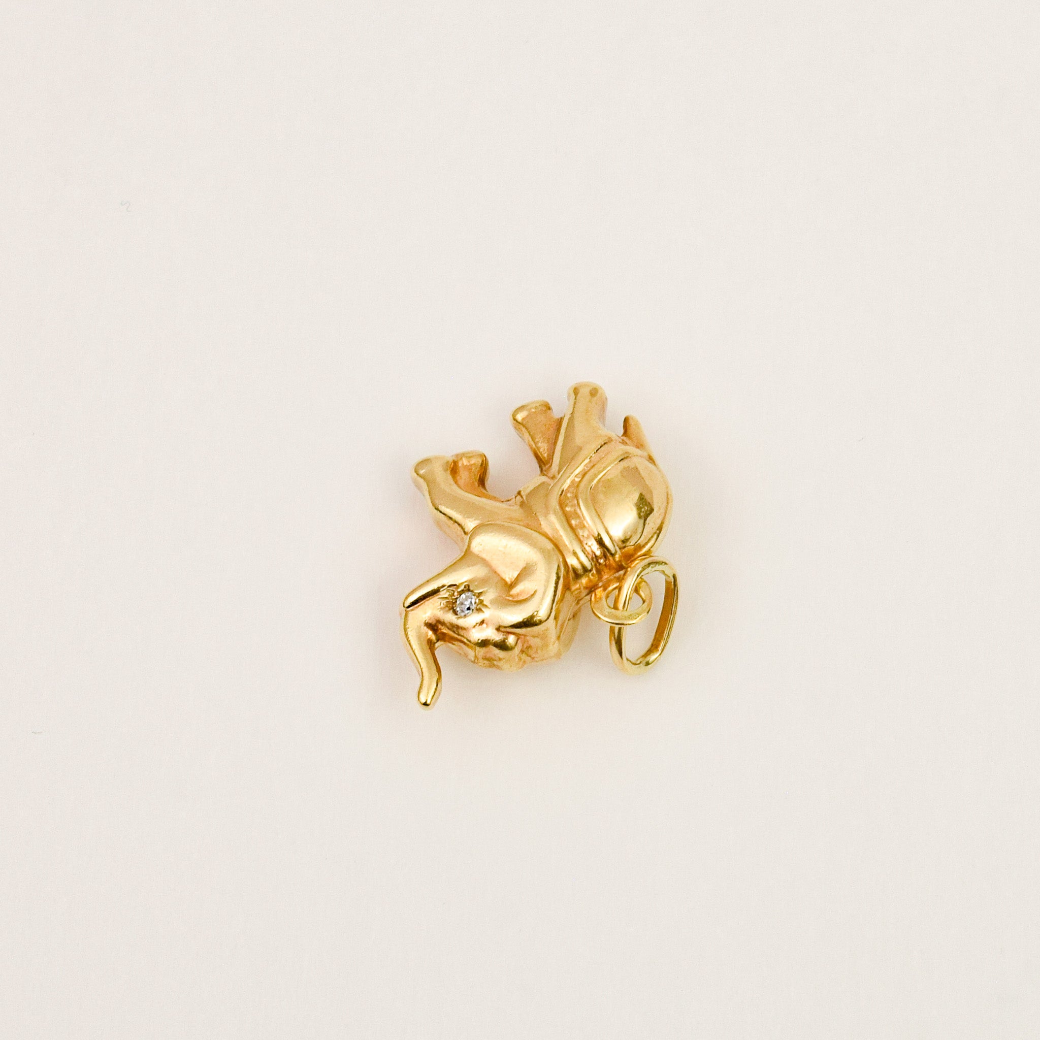 Elephant Charm with Diamond Eyes