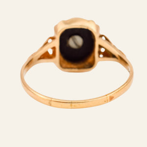 'S' Onyx Signet Ring