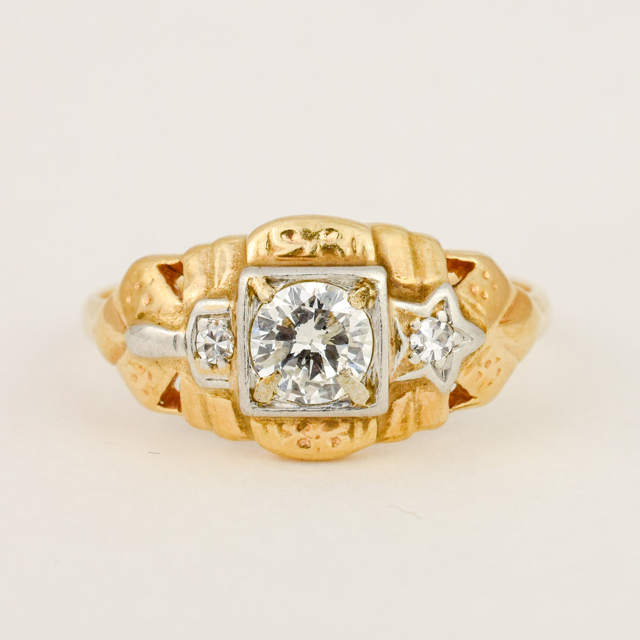 Diamond Star & Square Ring
