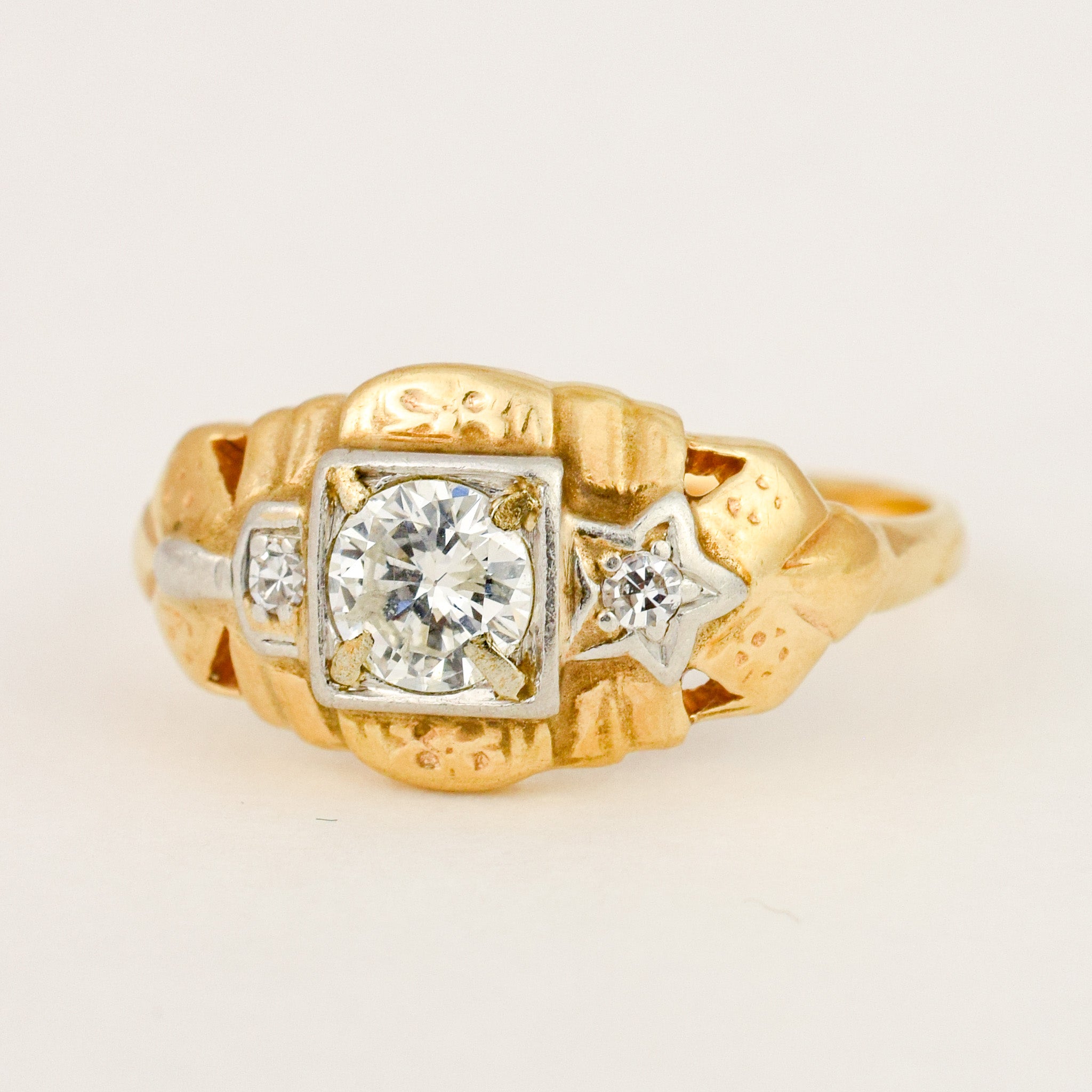 Diamond Star & Square Ring