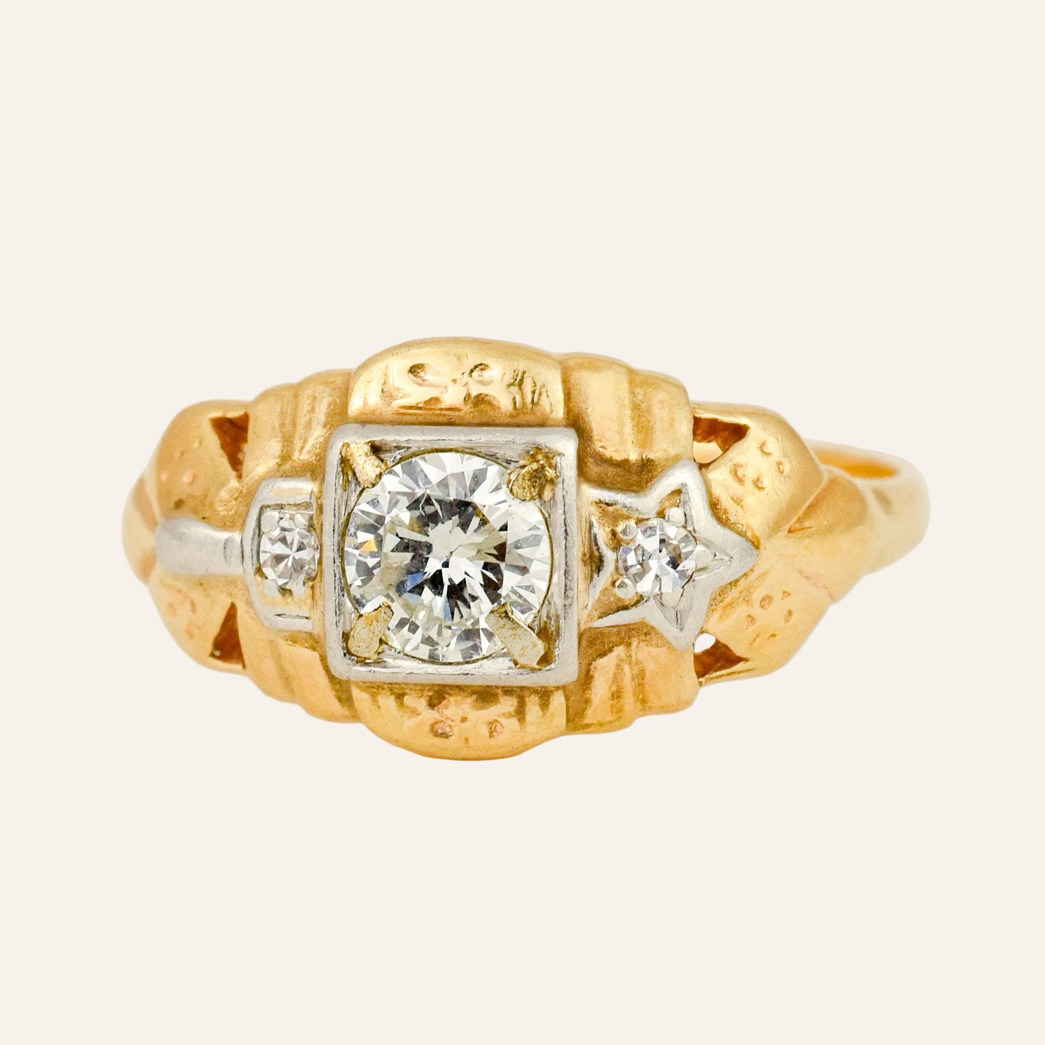 Diamond Star & Square Ring