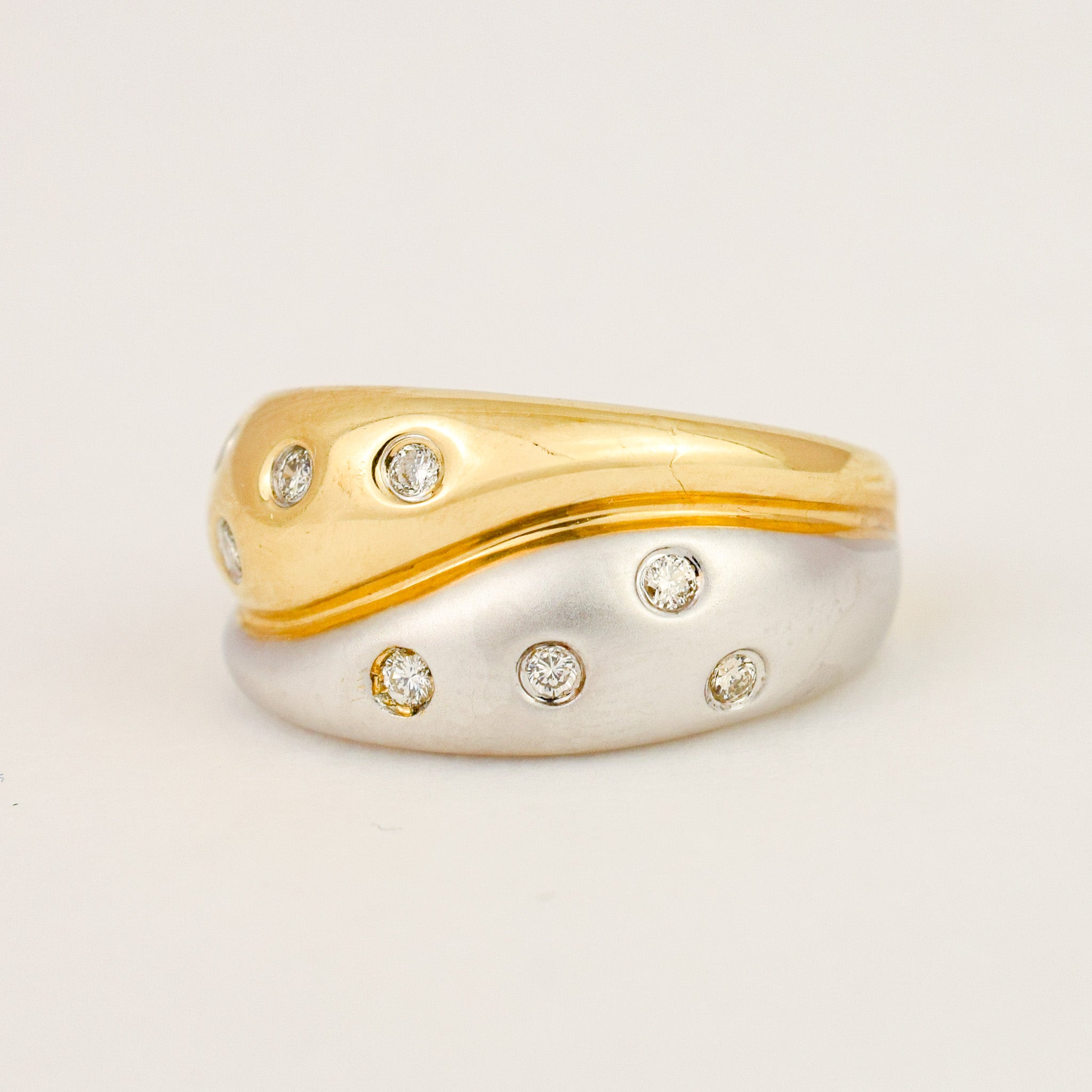 Two-Tone Diamond Bypass Ring