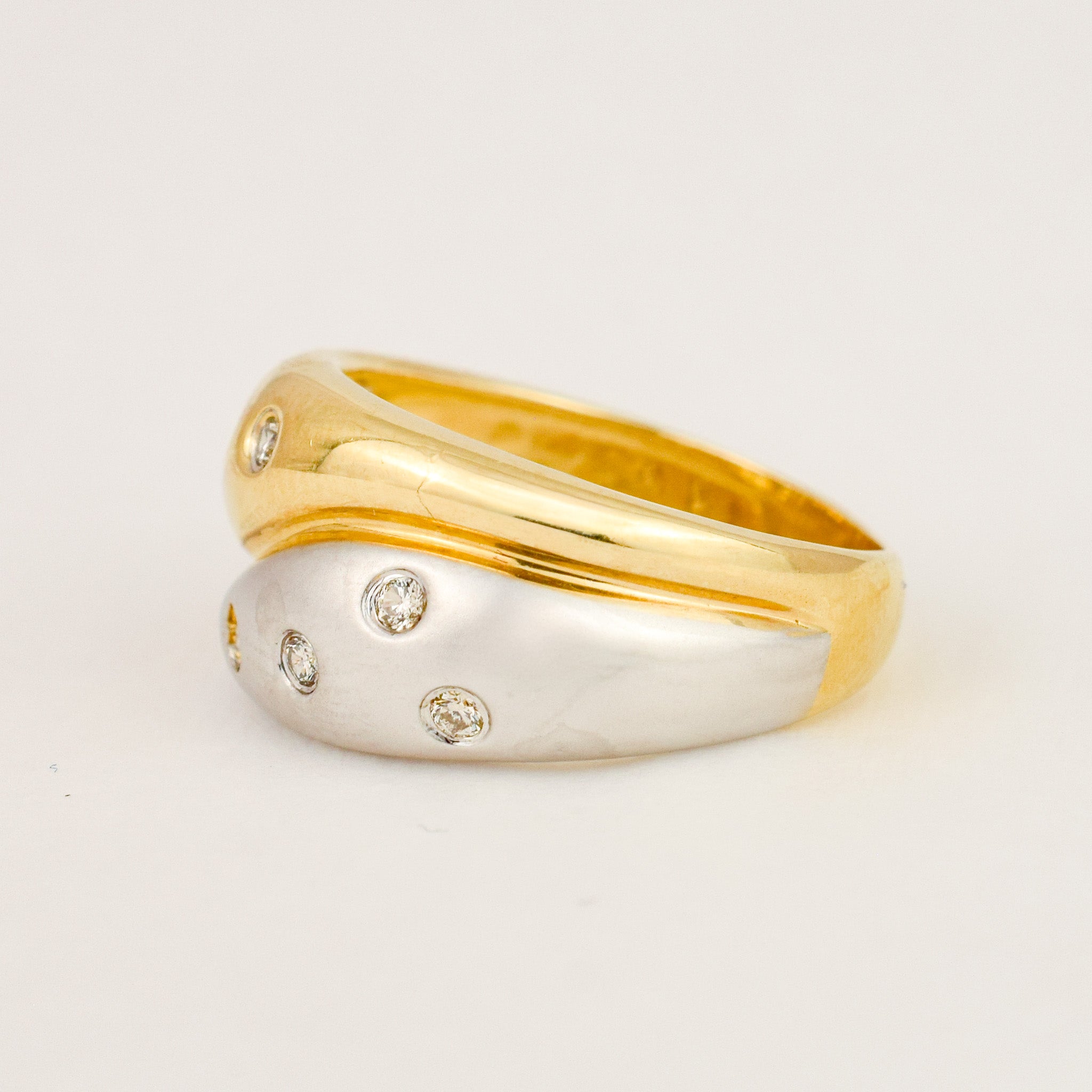 Two-Tone Diamond Bypass Ring