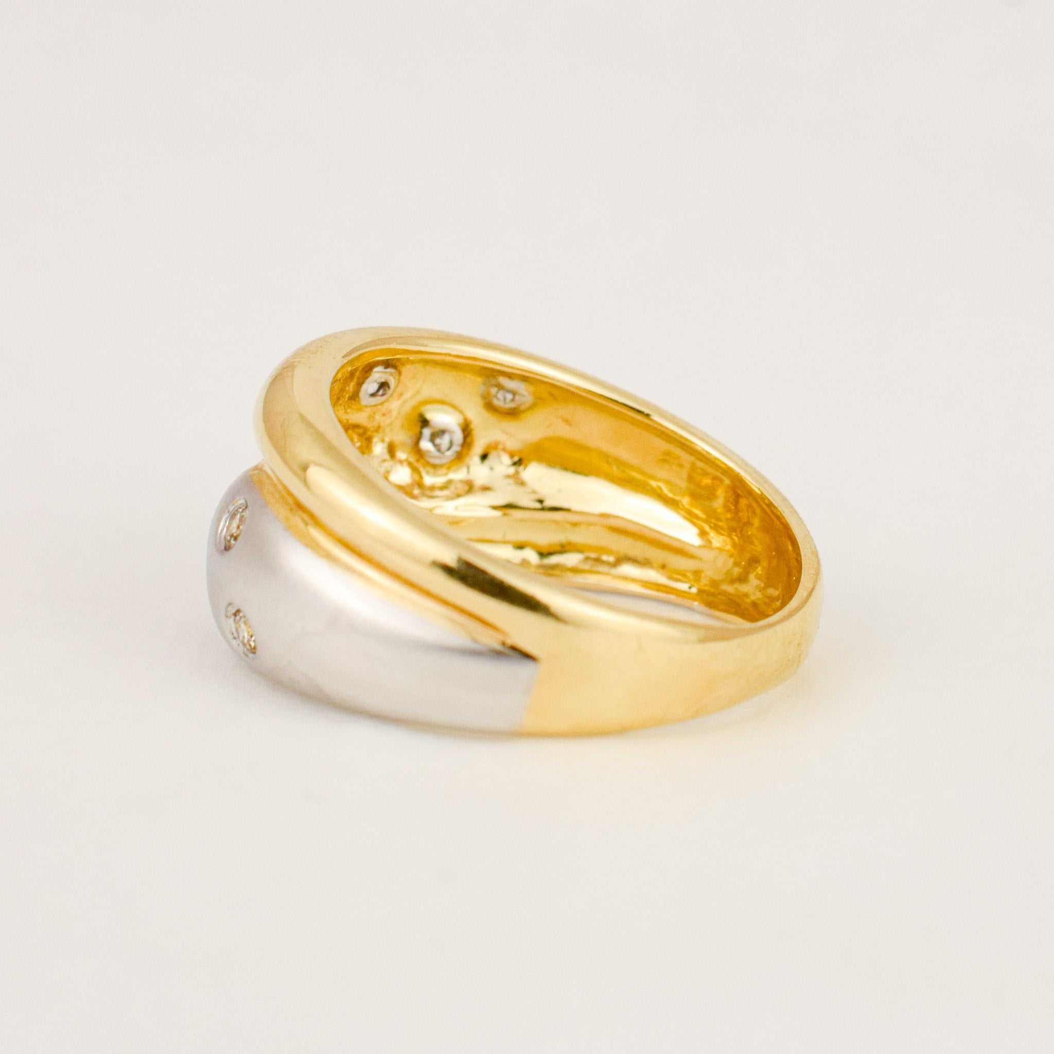 Two-Tone Diamond Bypass Ring