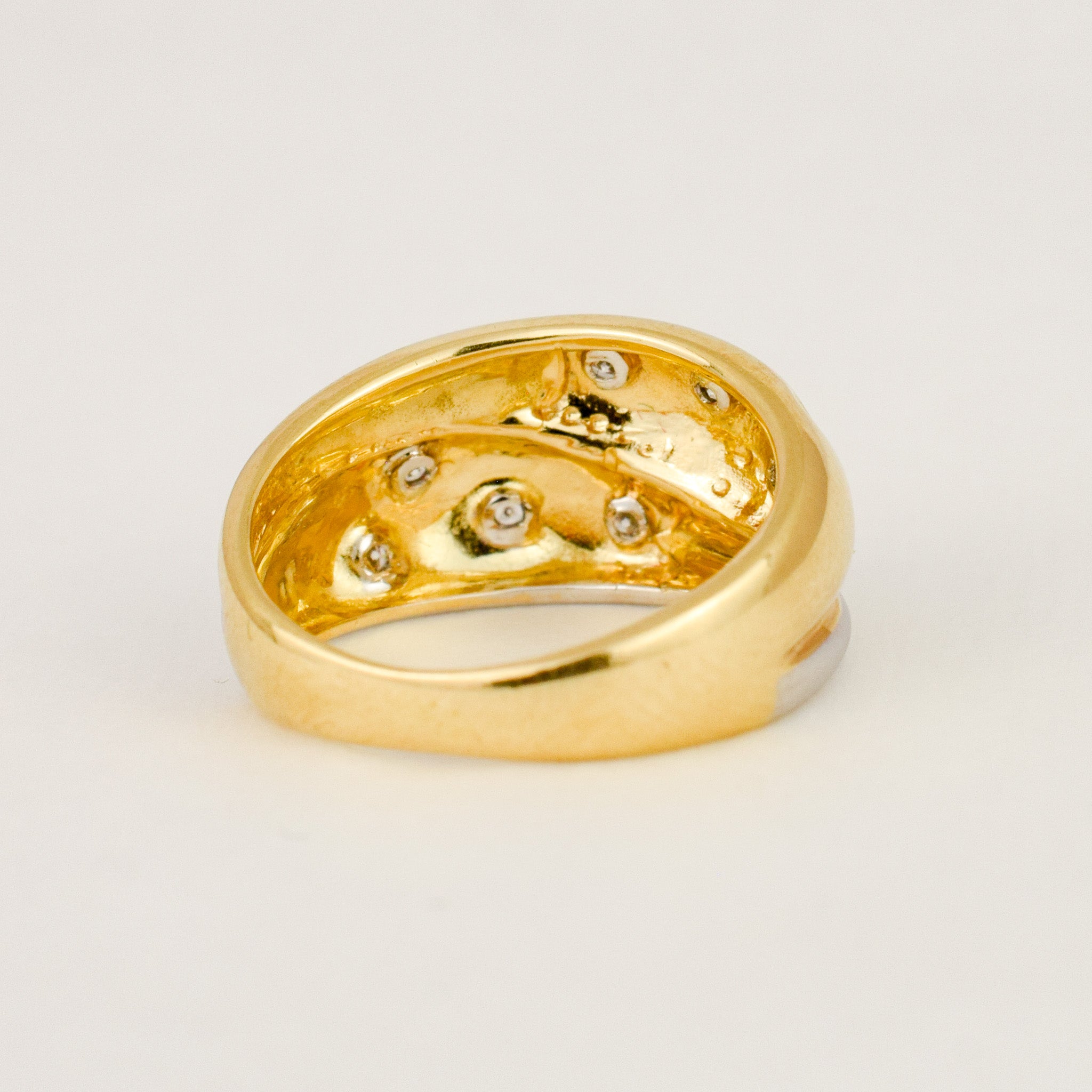 Two-Tone Diamond Bypass Ring