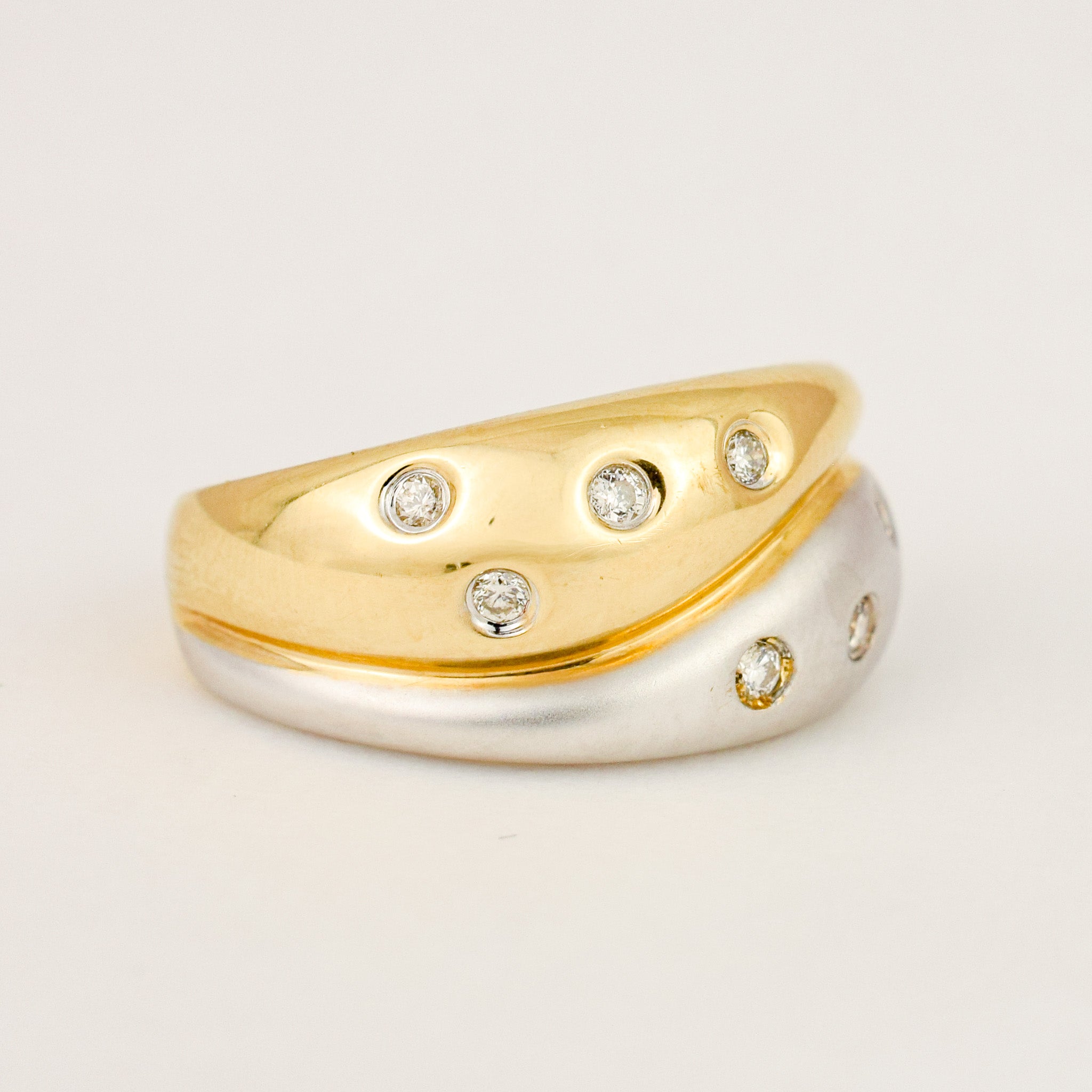 Two-Tone Diamond Bypass Ring