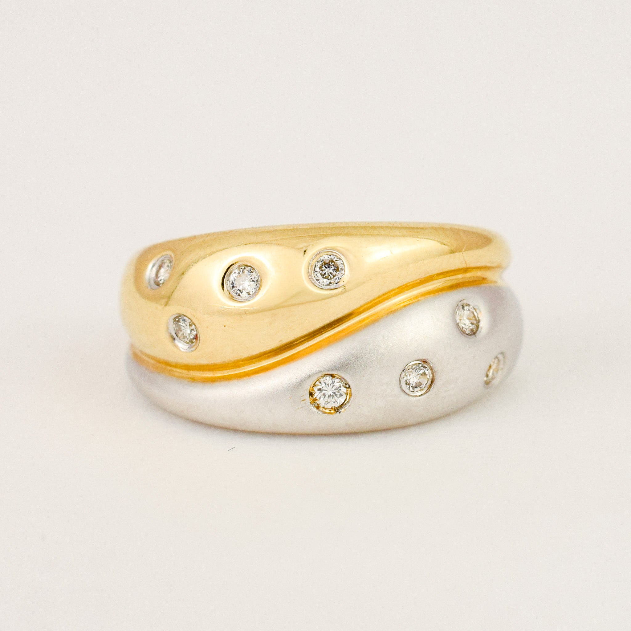 Two-Tone Diamond Bypass Ring