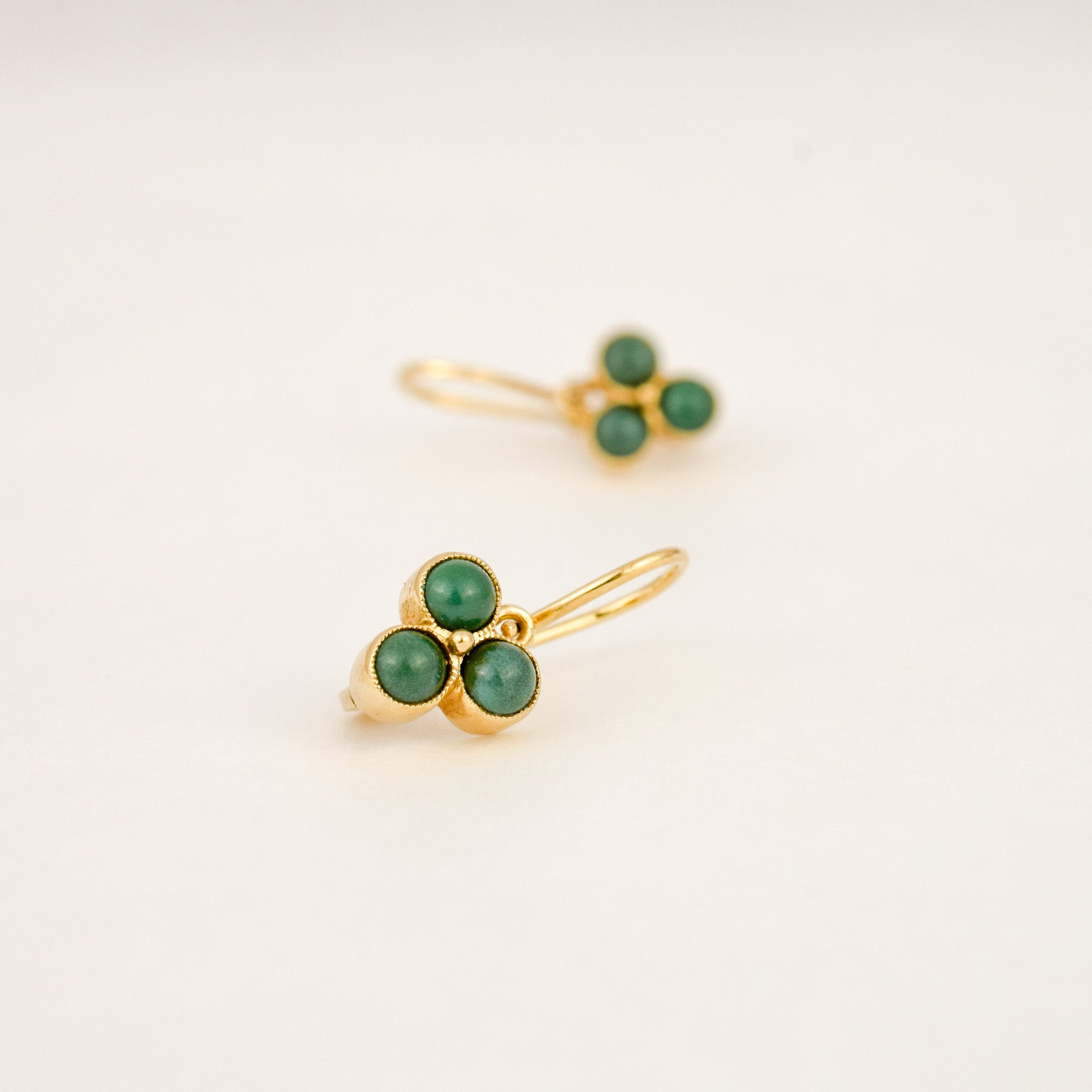 Chalcedony Drop Hoop Earrings