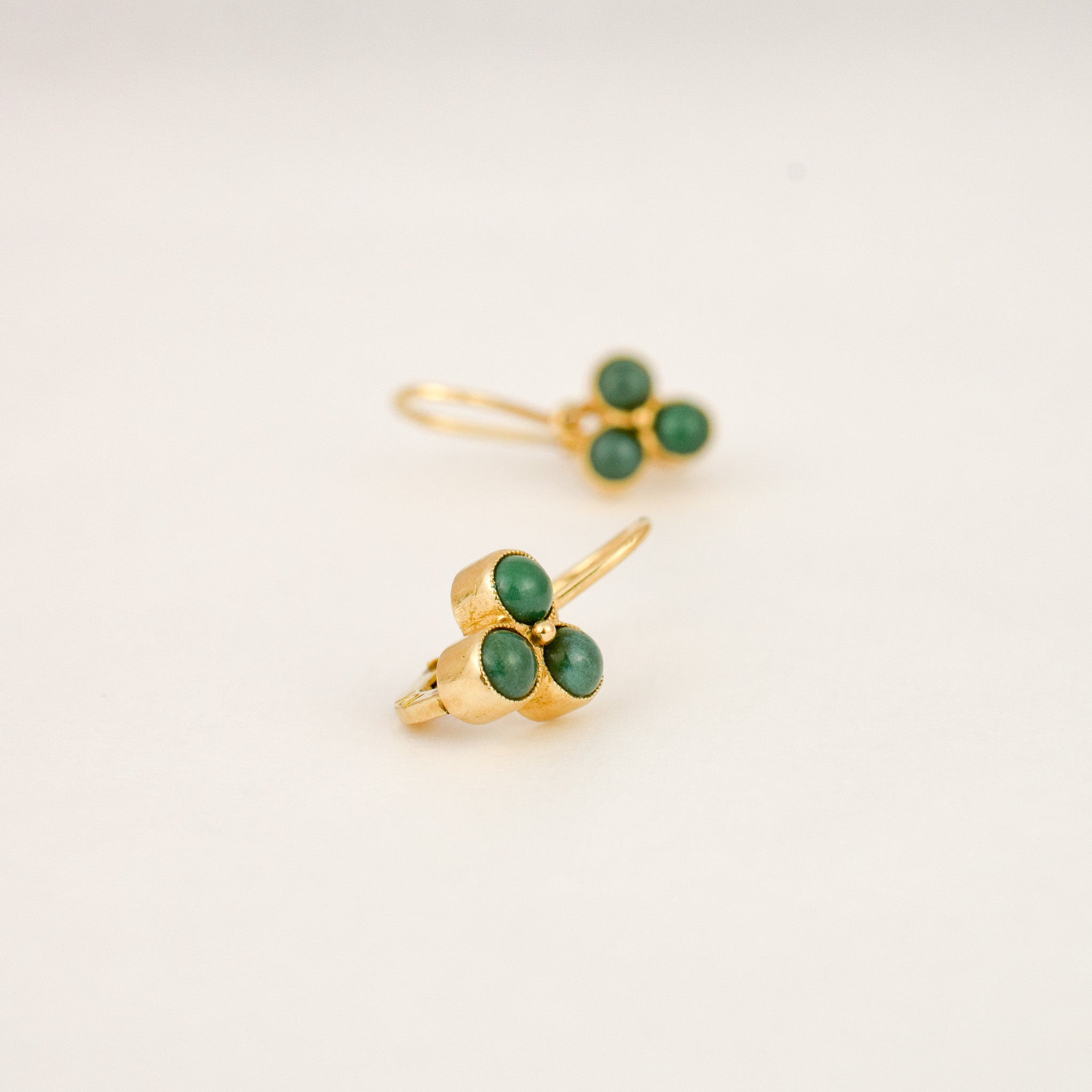 Chalcedony Drop Hoop Earrings