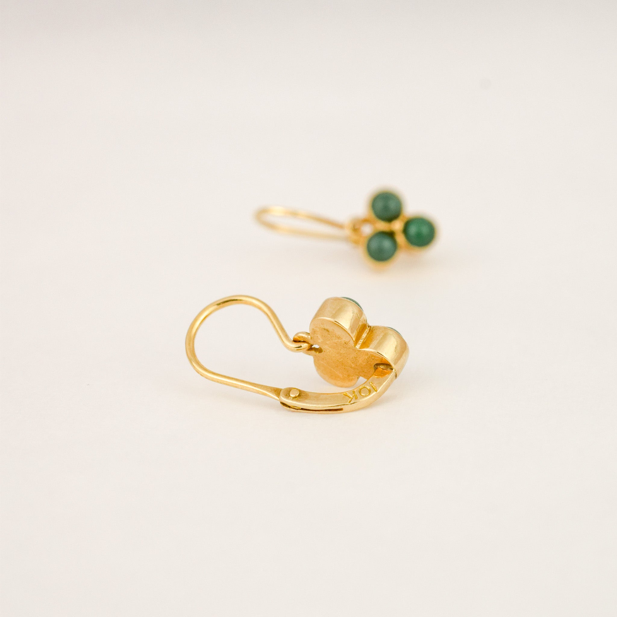 Chalcedony Drop Hoop Earrings