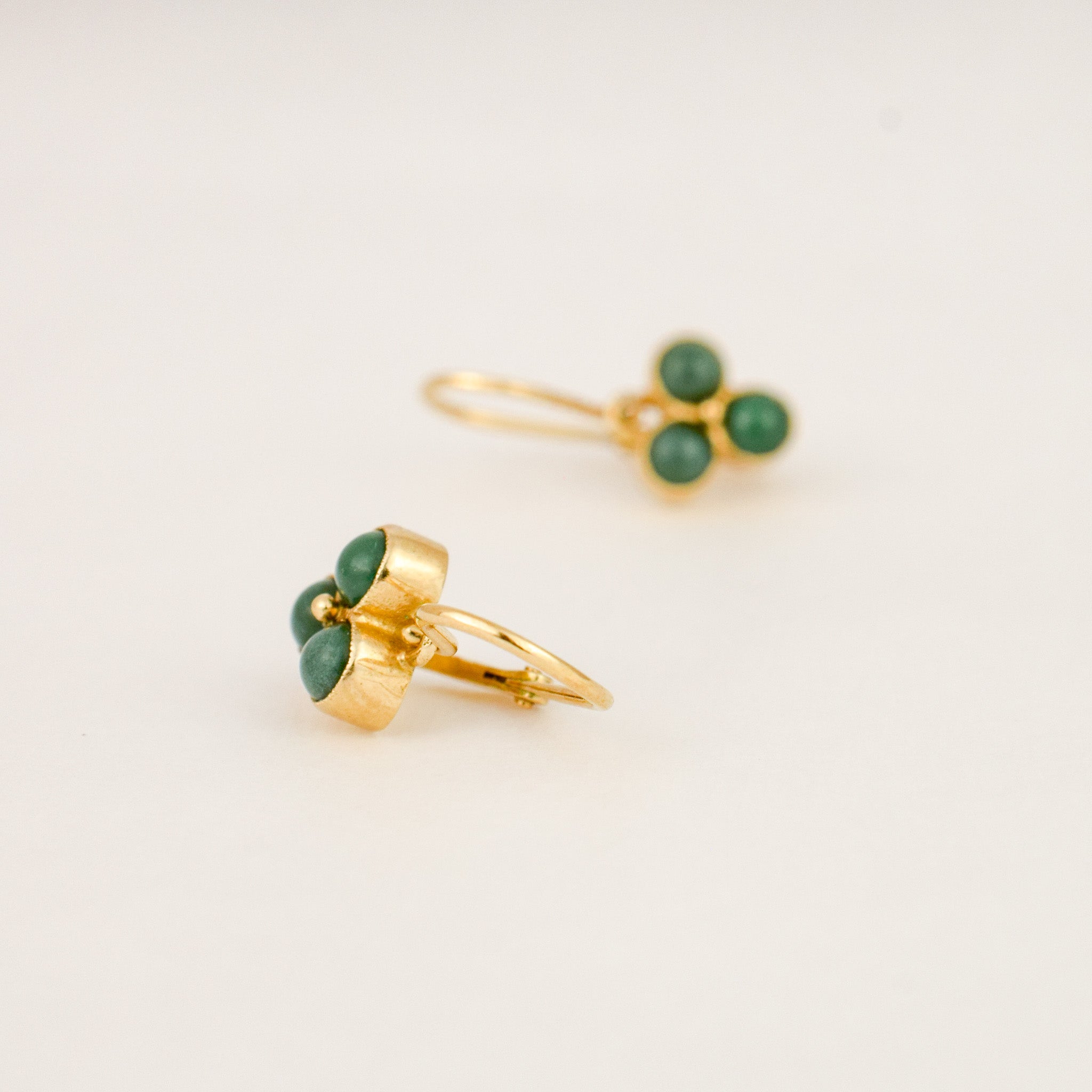 Chalcedony Drop Hoop Earrings