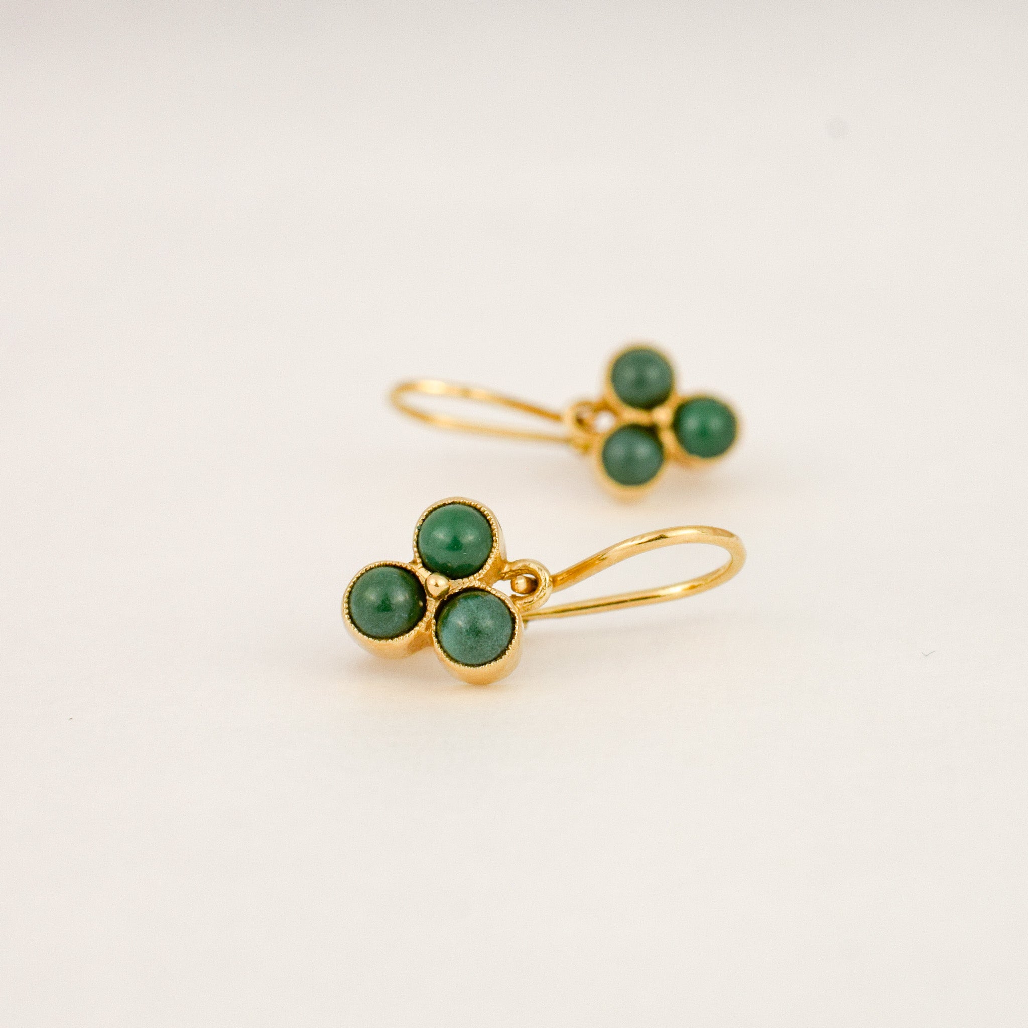 Chalcedony Drop Hoop Earrings
