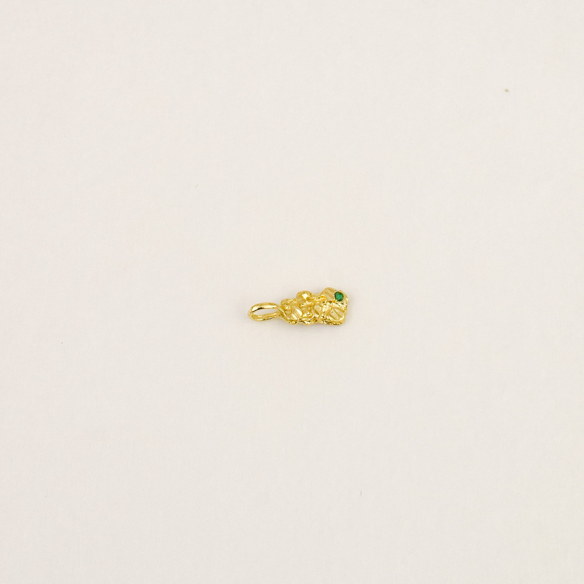 Emerald Gold Nugget Charm