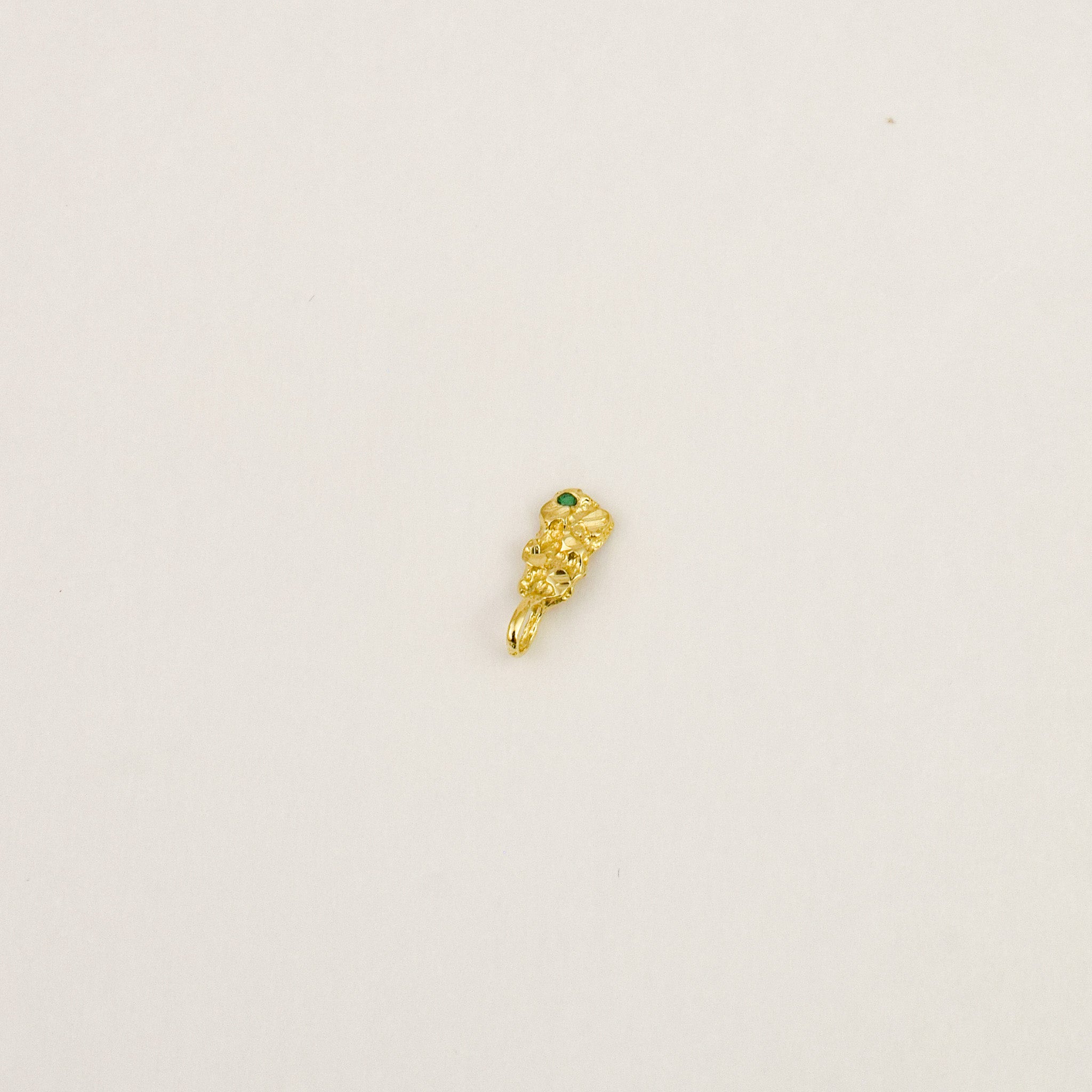 Emerald Gold Nugget Charm