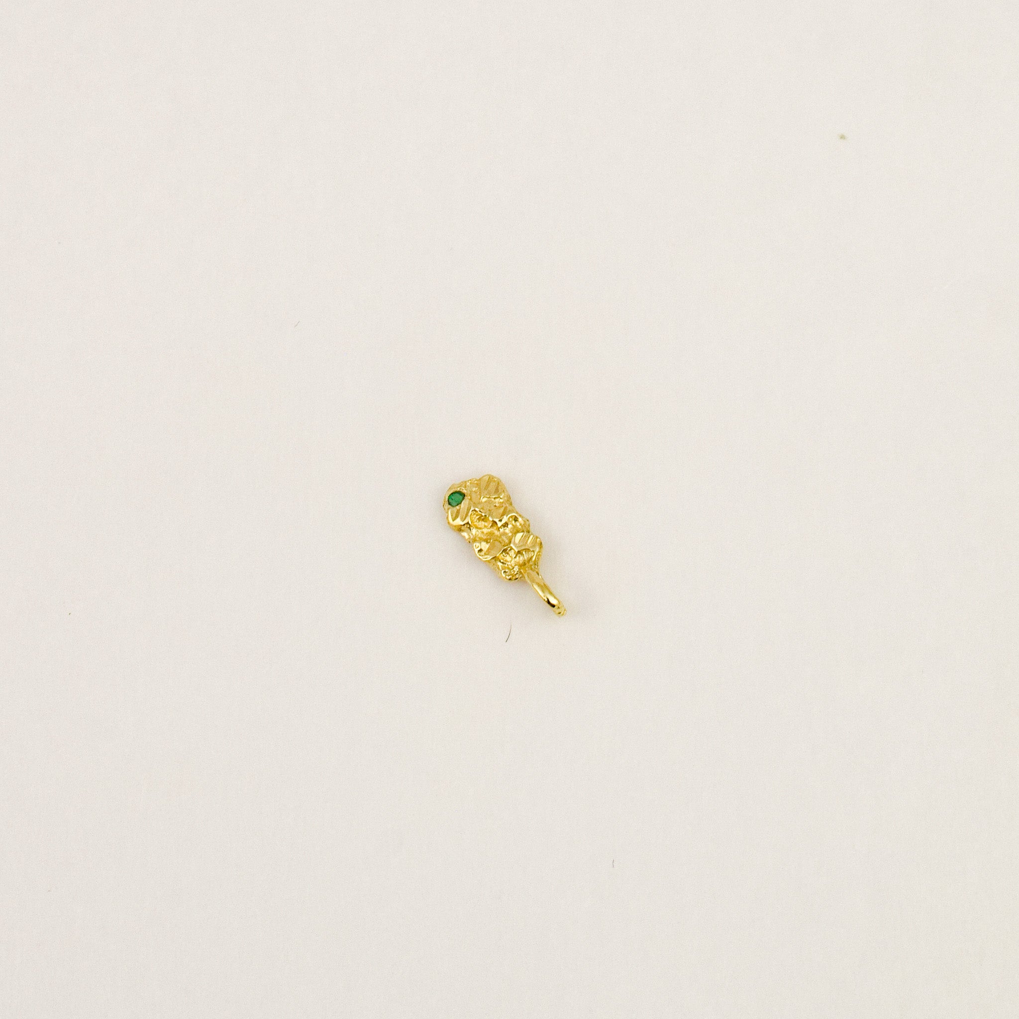 Emerald Gold Nugget Charm