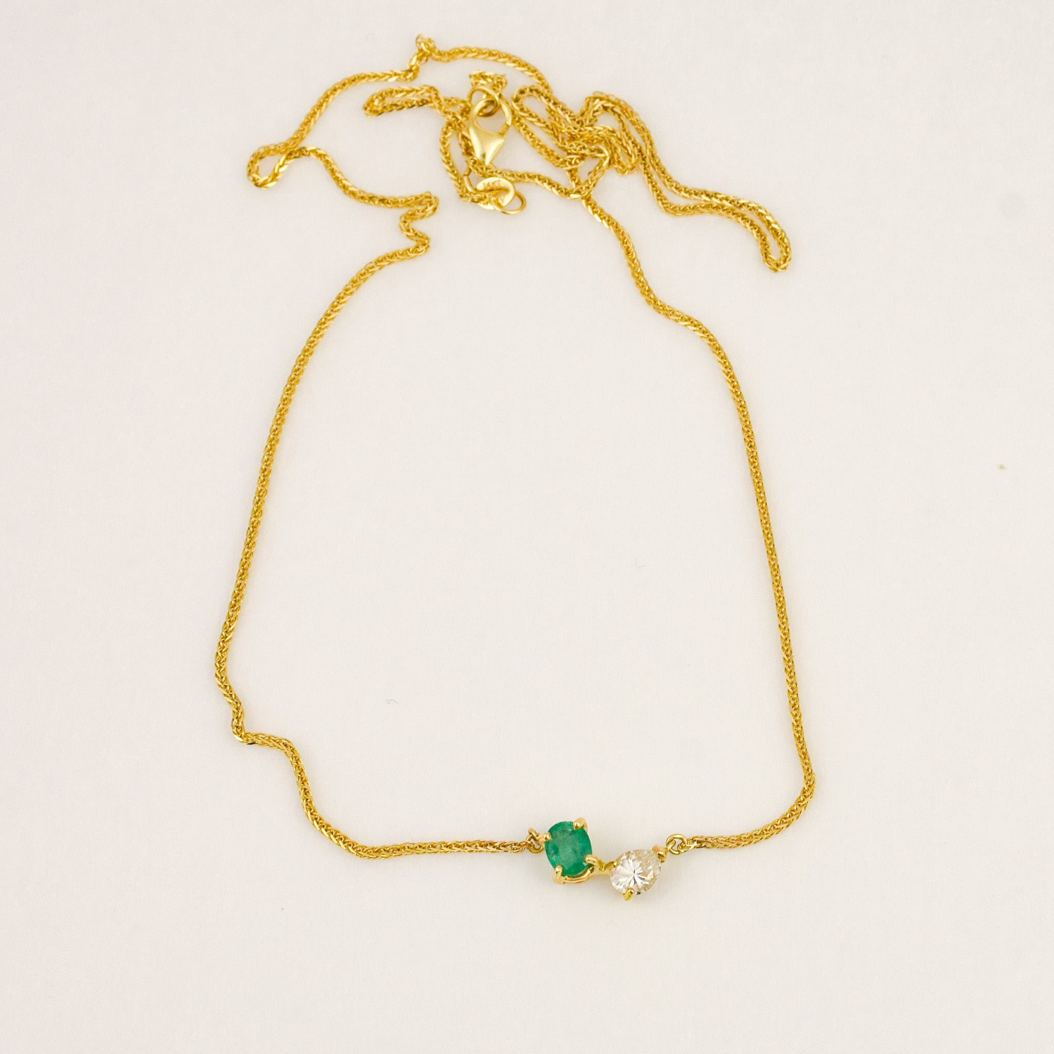 Emerald and Diamond Moi & Toi Conversion Necklace
