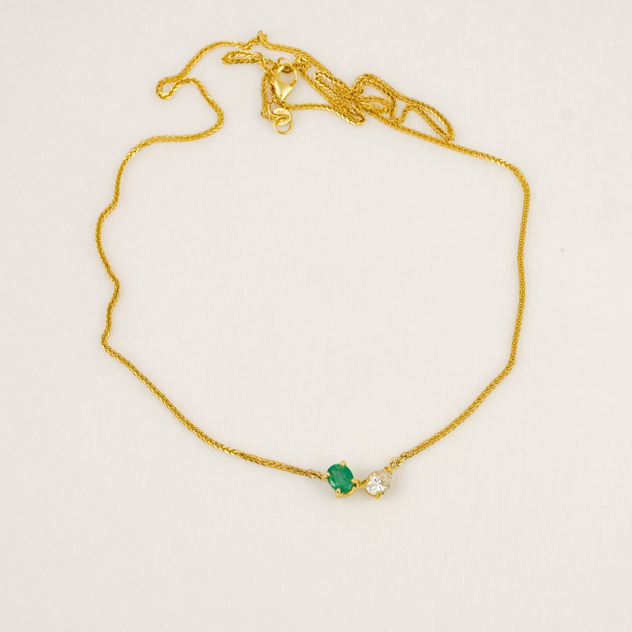 Emerald and Diamond Moi & Toi Conversion Necklace