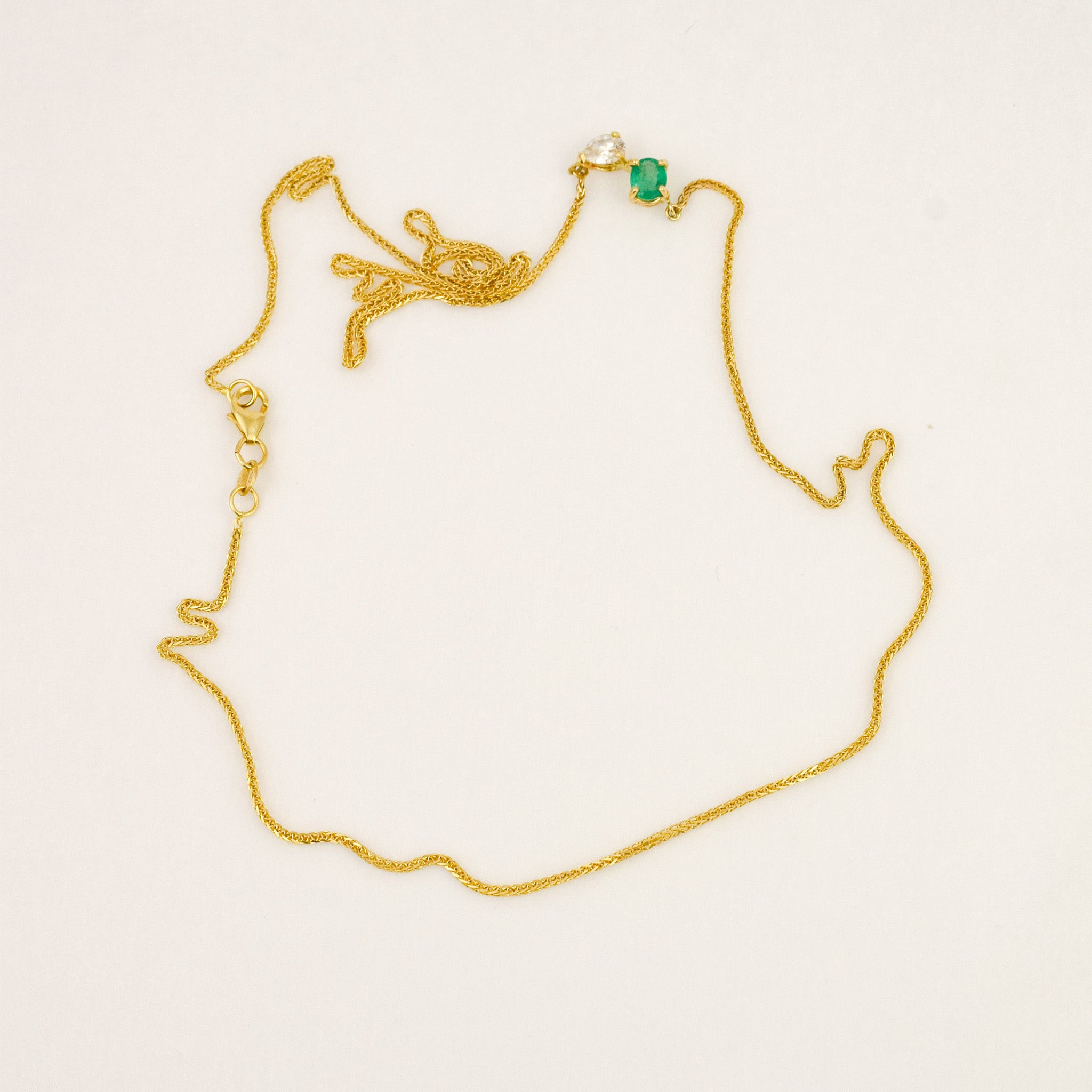 Emerald and Diamond Moi & Toi Conversion Necklace