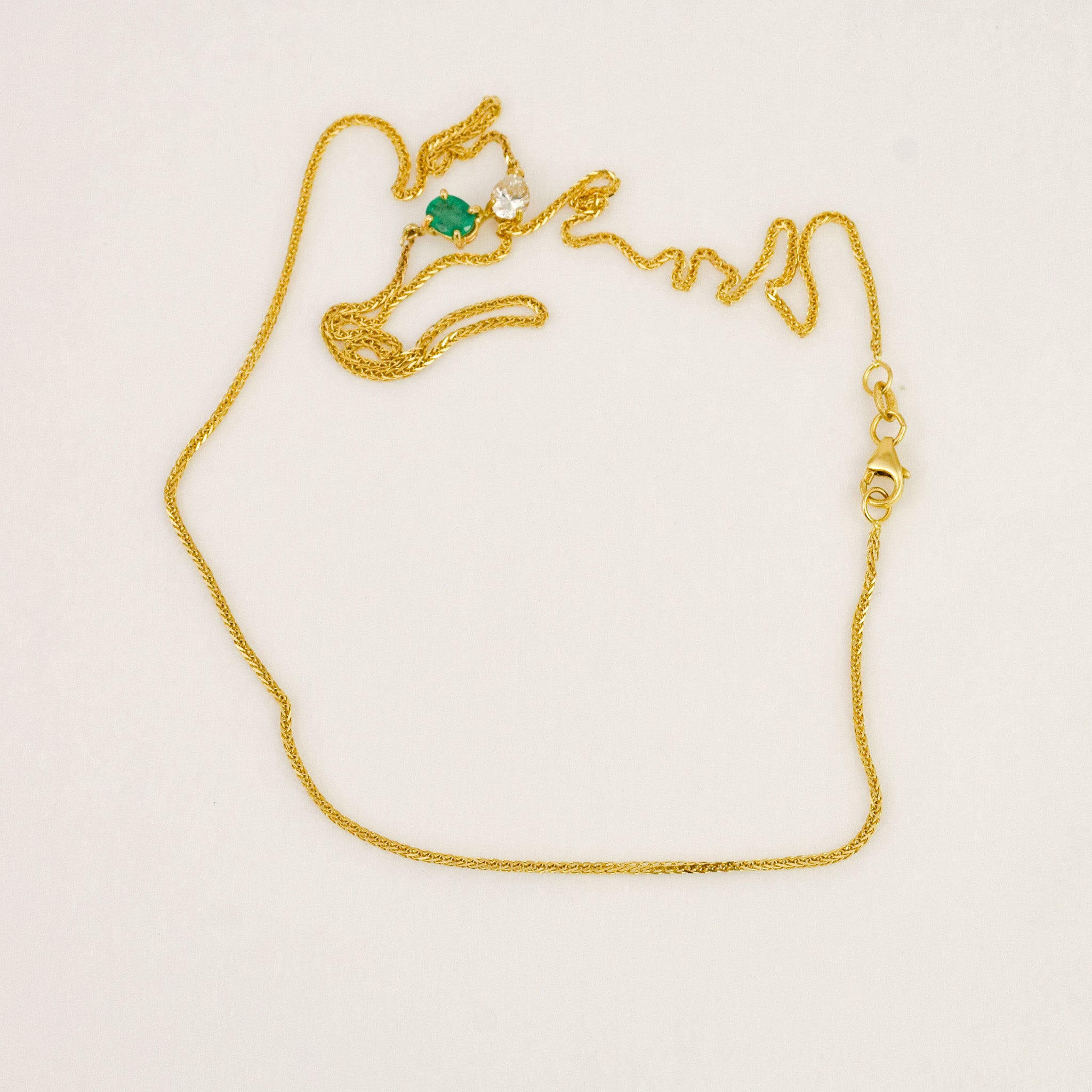 Emerald and Diamond Moi & Toi Conversion Necklace