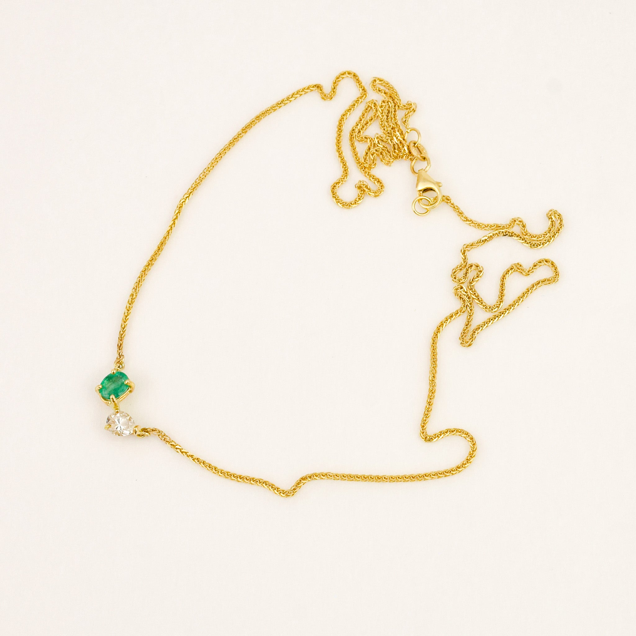 Emerald and Diamond Moi & Toi Conversion Necklace