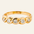 vintage Wavey 5 Diamond Band