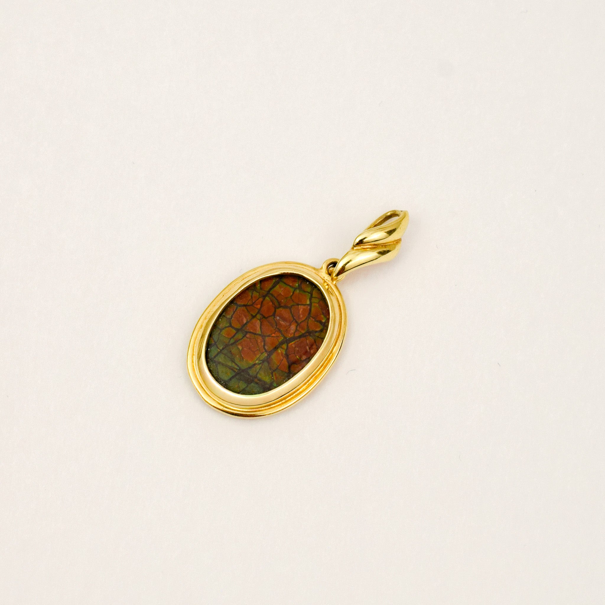 Bezel Set Ammonite Pendant