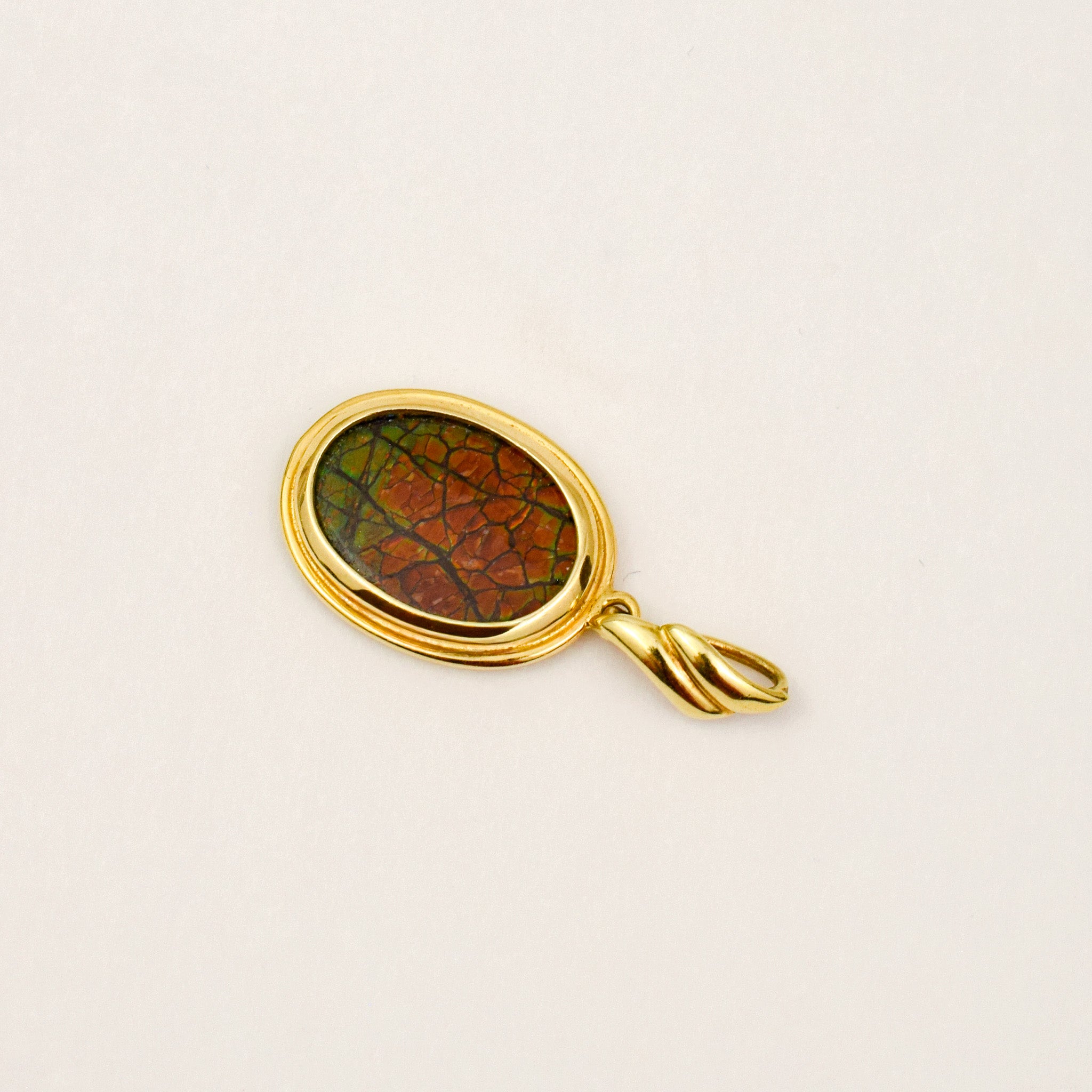 Bezel Set Ammonite Pendant